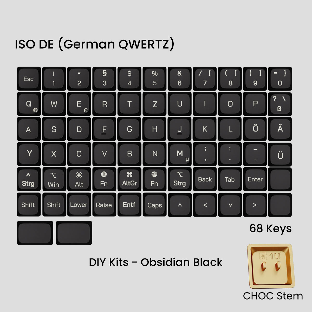 Awekeys Air Low Profile Metal Keycaps - Choc Stem