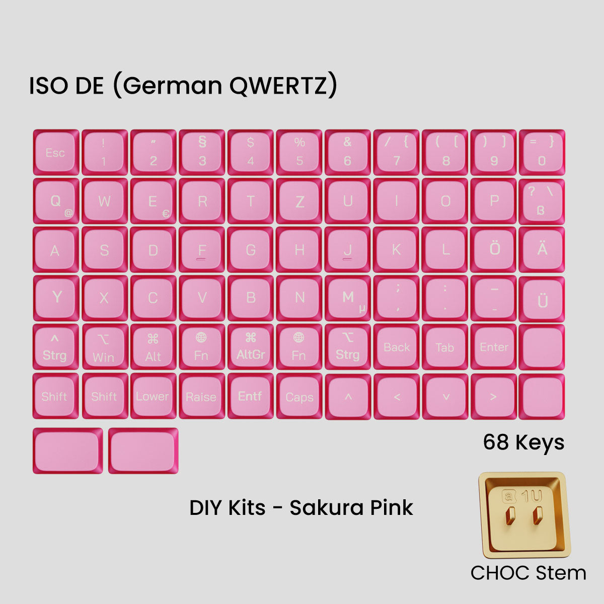 Awekeys Air Low Profile Metal Keycaps - Choc Stem