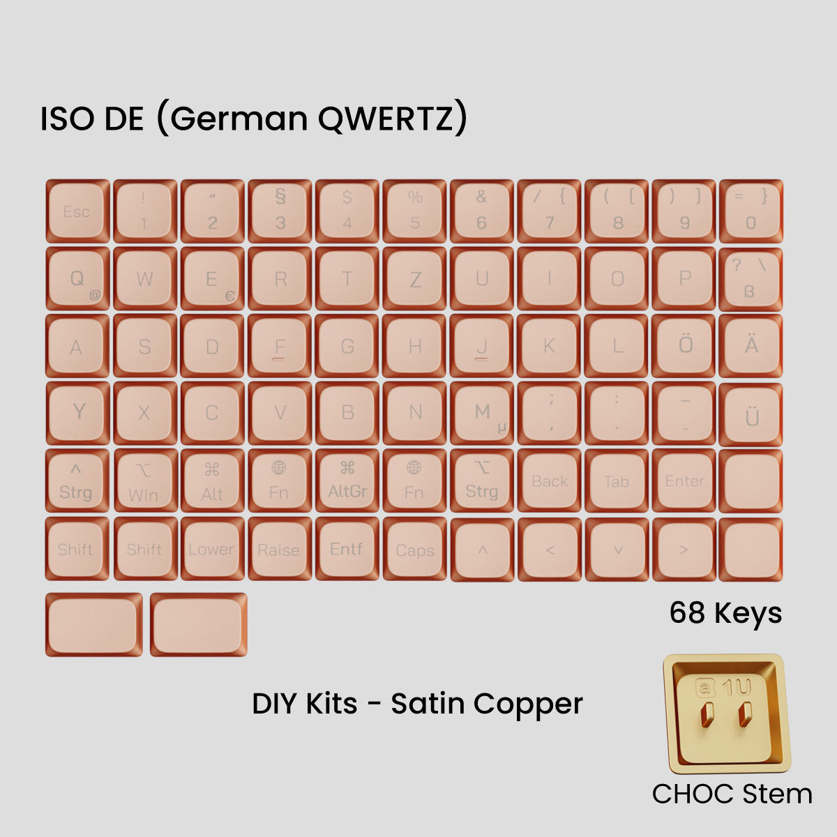 Awekeys Air Low Profile Metal Keycaps - Choc Stem