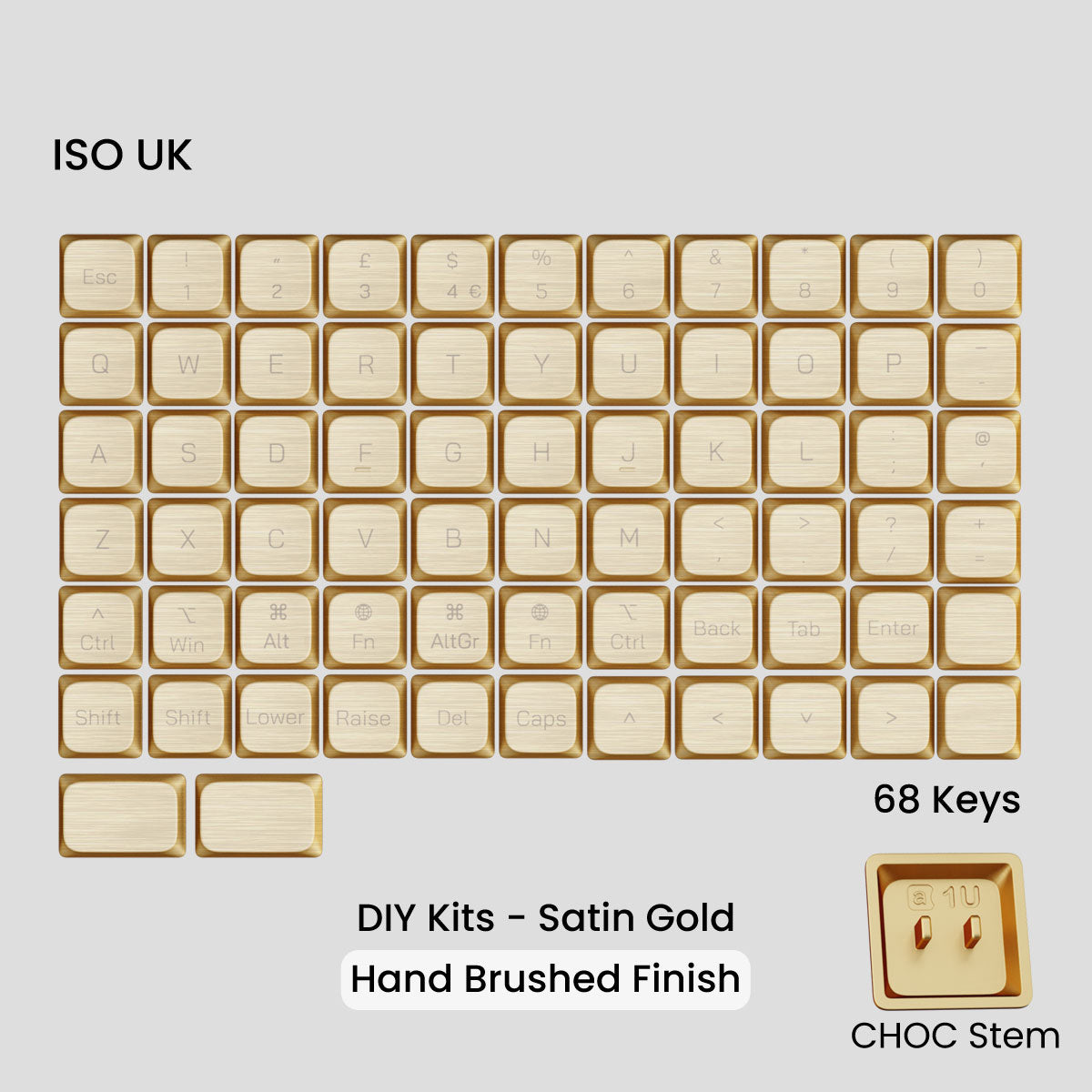 Awekeys Air Low Profile Metal Keycaps - Choc Stem