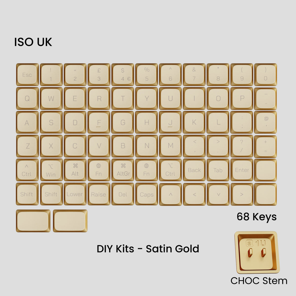 Awekeys Air Low Profile Metal Keycaps - Choc Stem