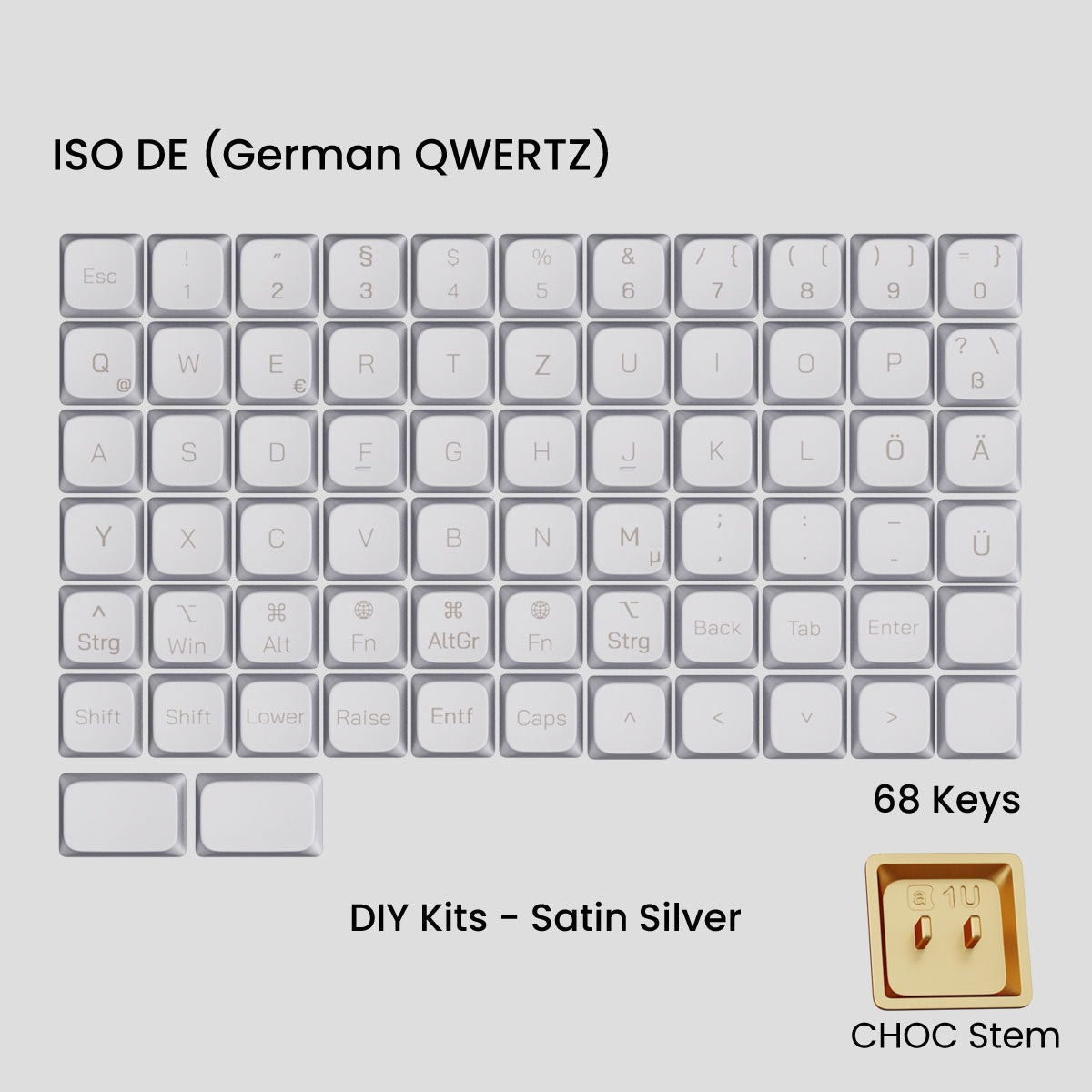 Awekeys Air Low Profile Metal Keycaps - Choc Stem