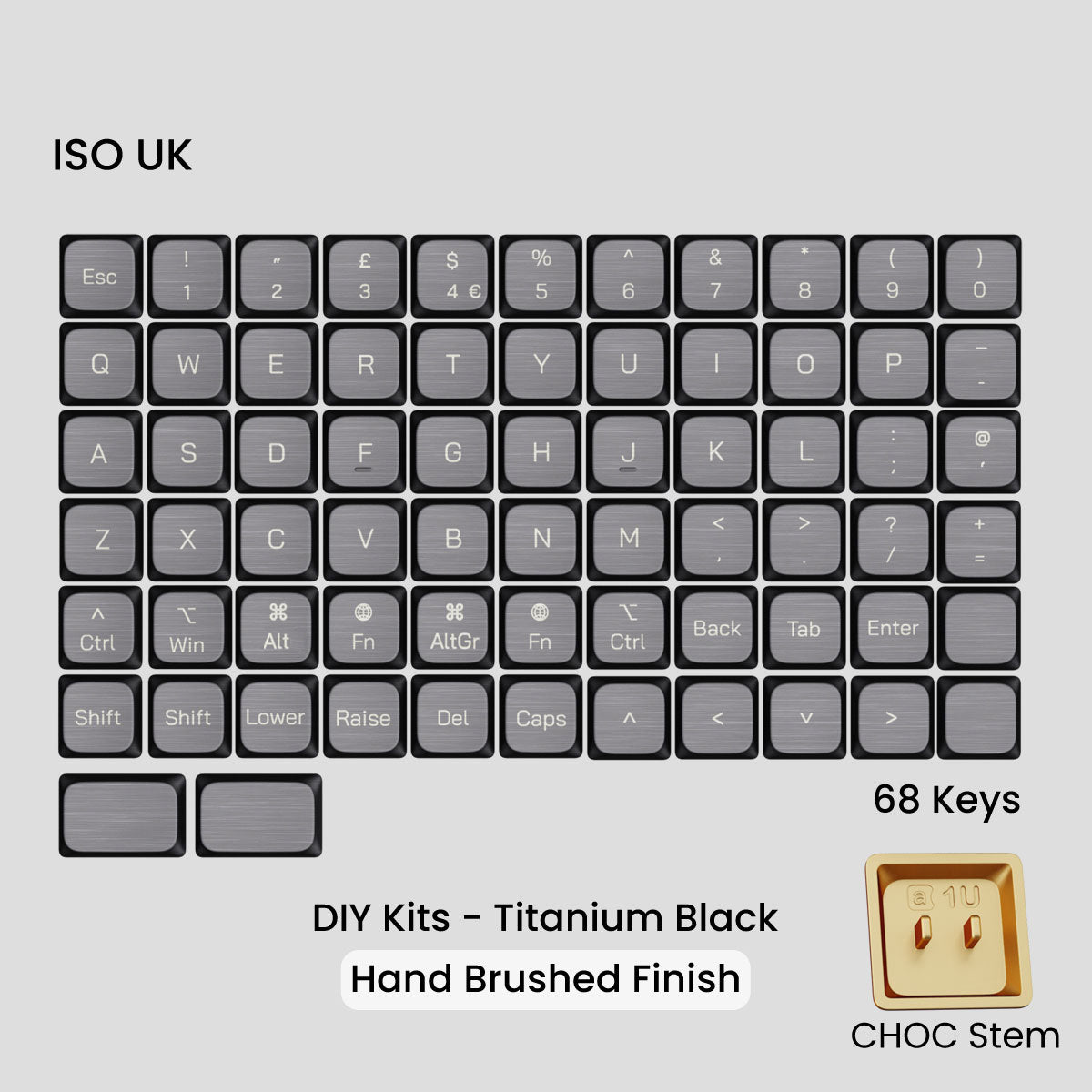 Awekeys Air Low Profile Metal Keycaps - Choc Stem