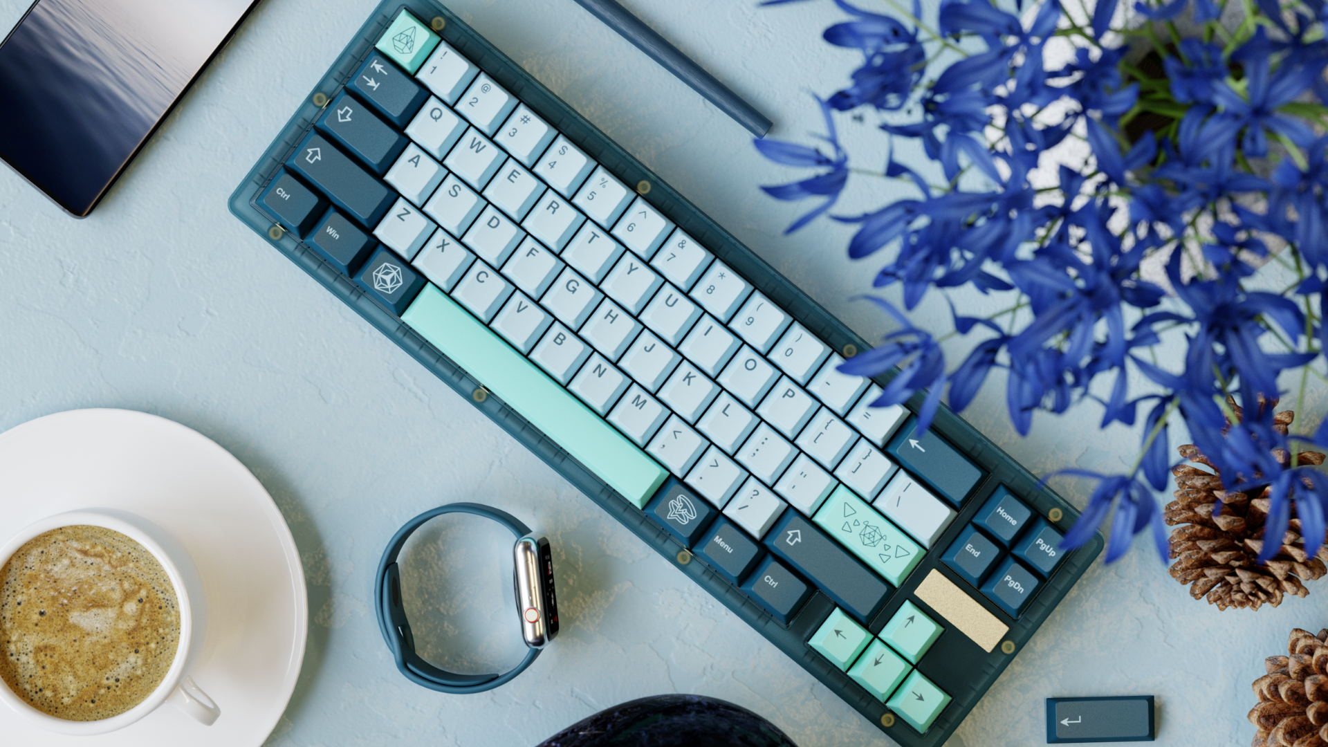 WS Entwined Flowers Keycaps