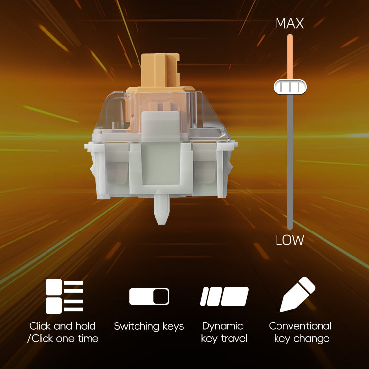 Gateron Magnetic Orange RGB HE Linear Switch