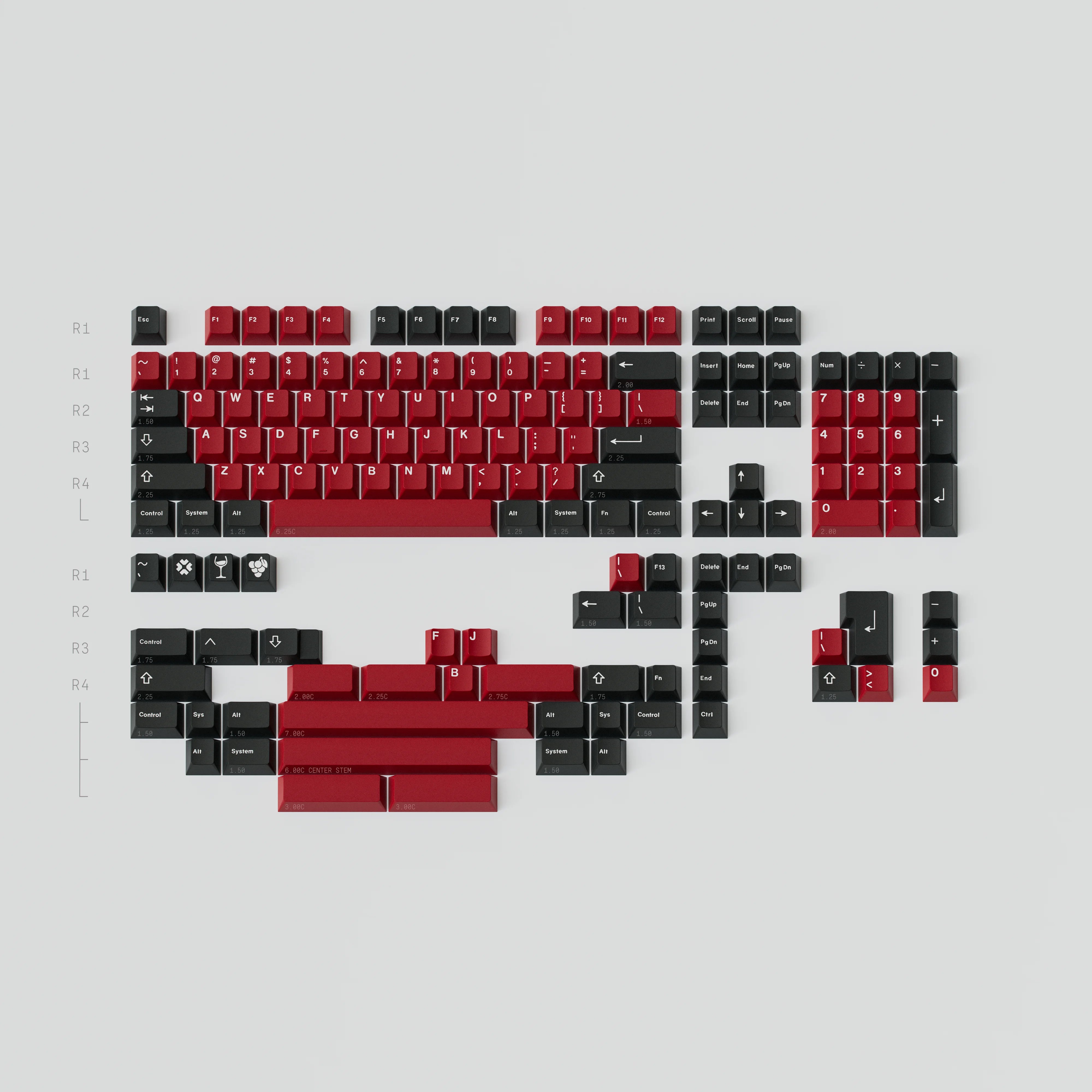 GMK CYL Burgundy Keycaps