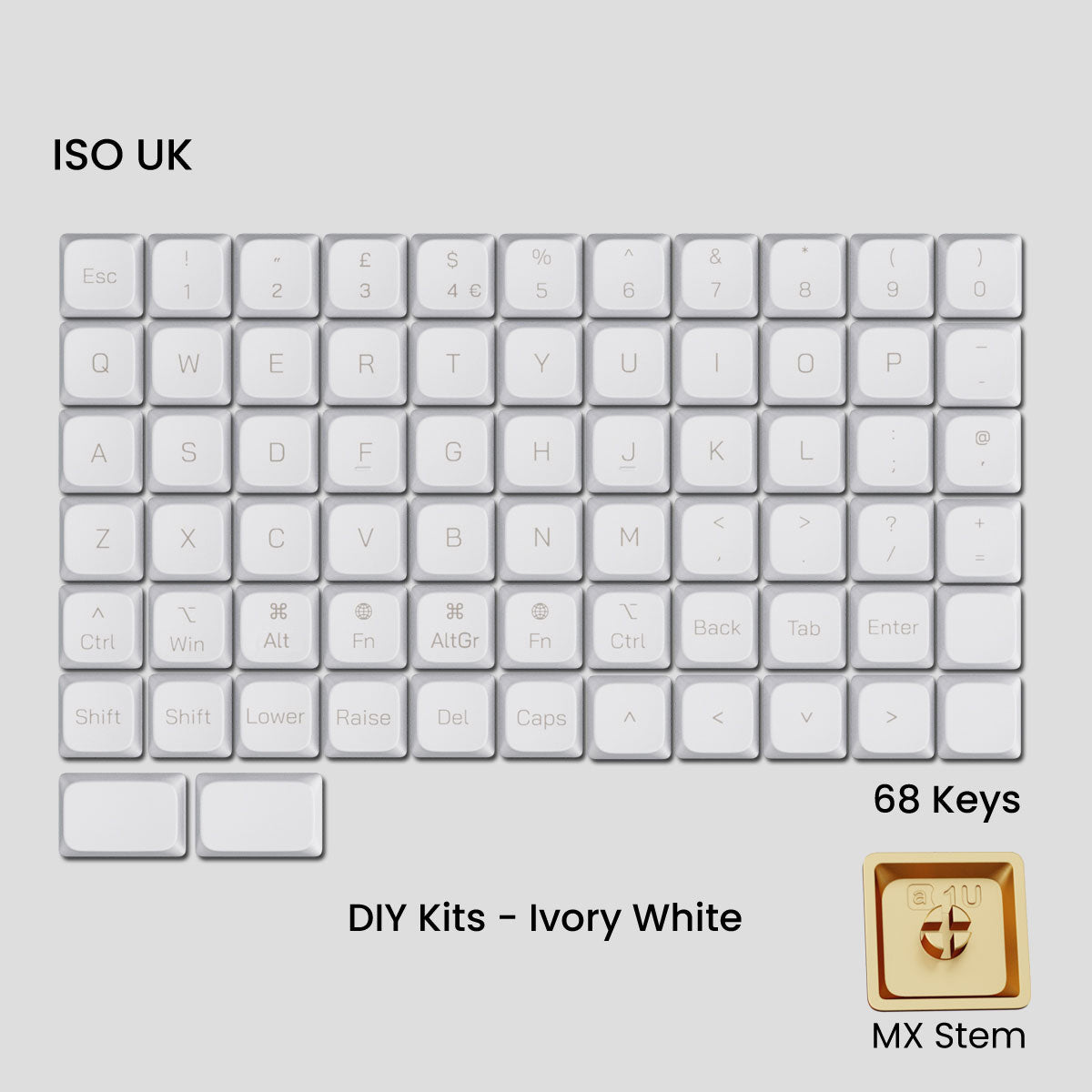 Awekeys Air Low Profile Metal Keycaps - Cherry MX