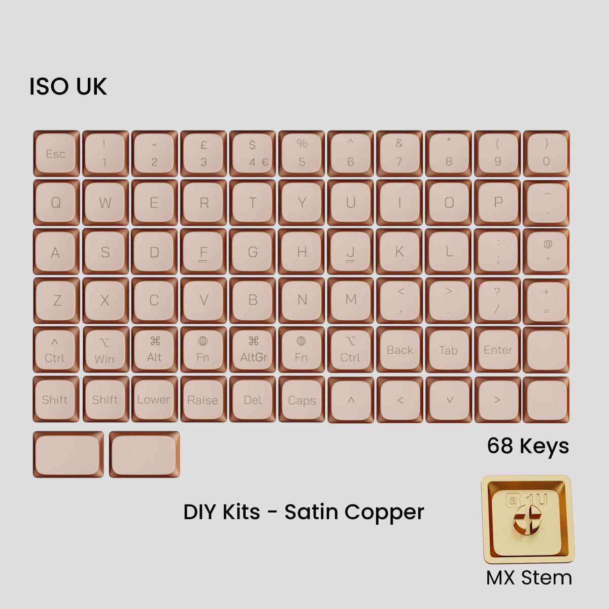 Awekeys Air Low Profile Metal Keycaps - Cherry MX