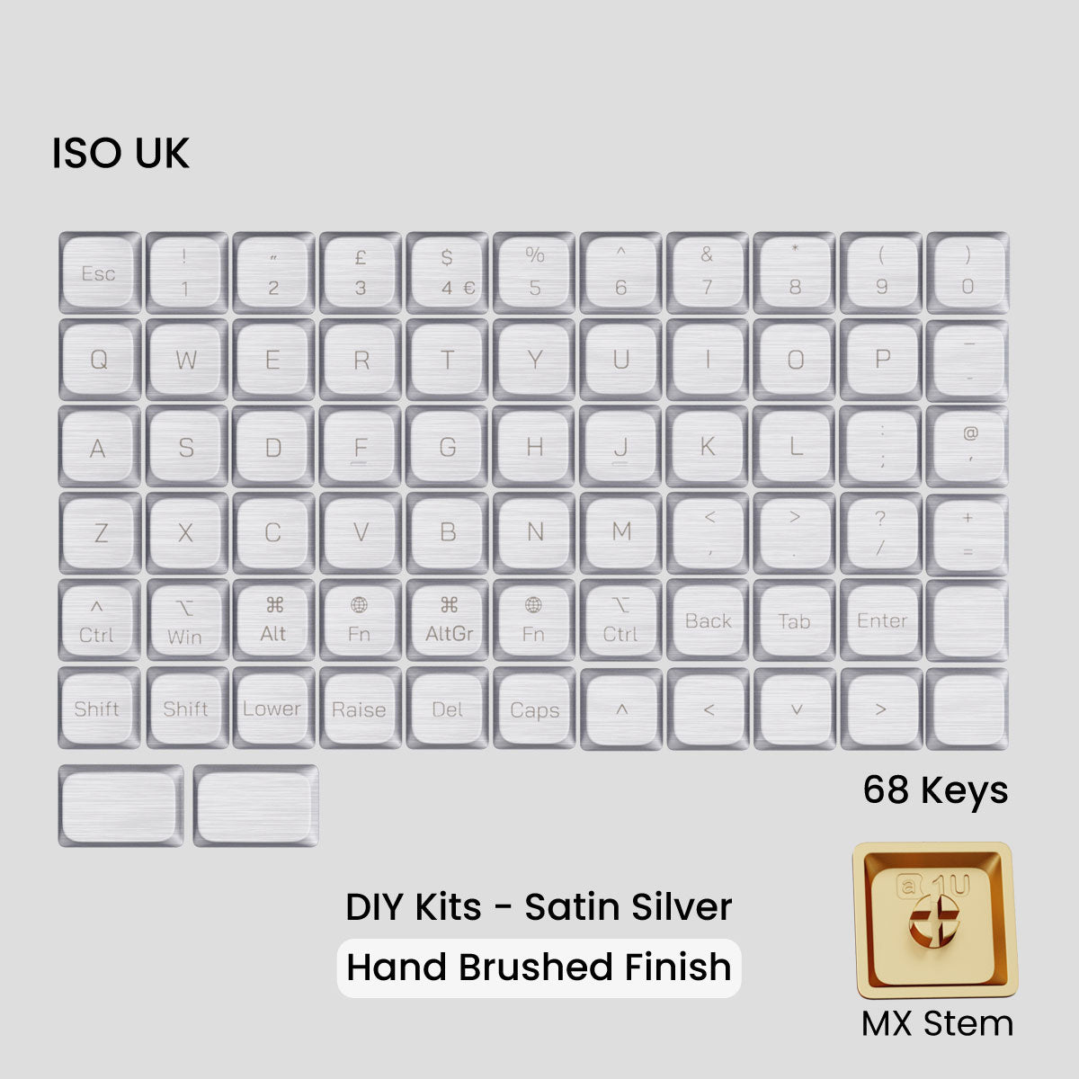 Awekeys Air Low Profile Metal Keycaps - Cherry MX