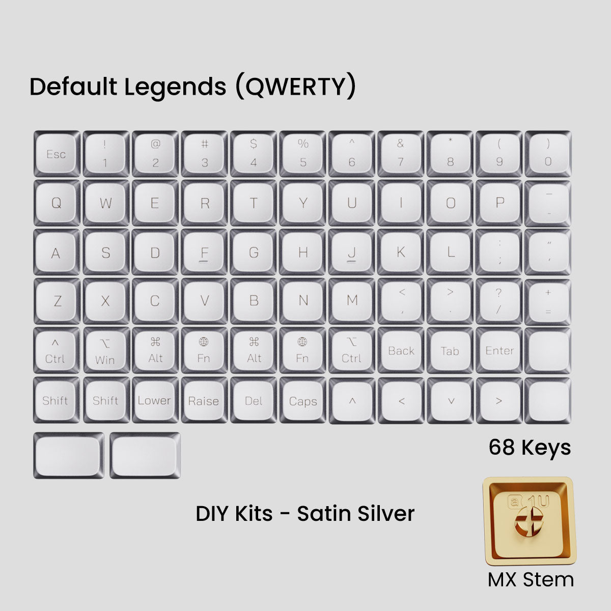Awekeys Air Low Profile Metal Keycaps - Cherry MX