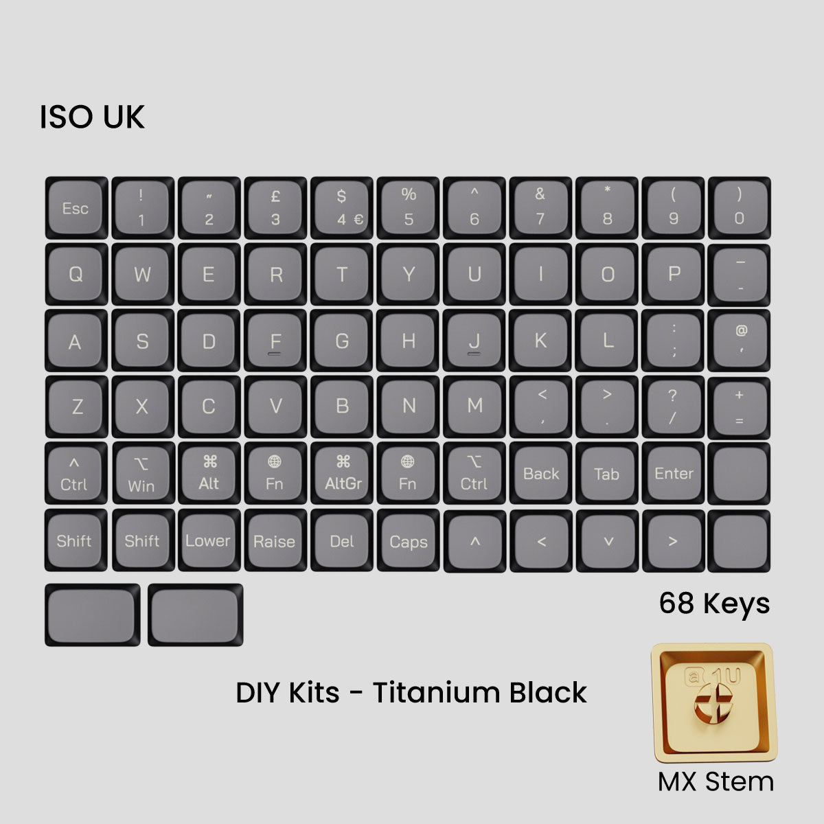 Awekeys Air Low Profile Metal Keycaps - Cherry MX