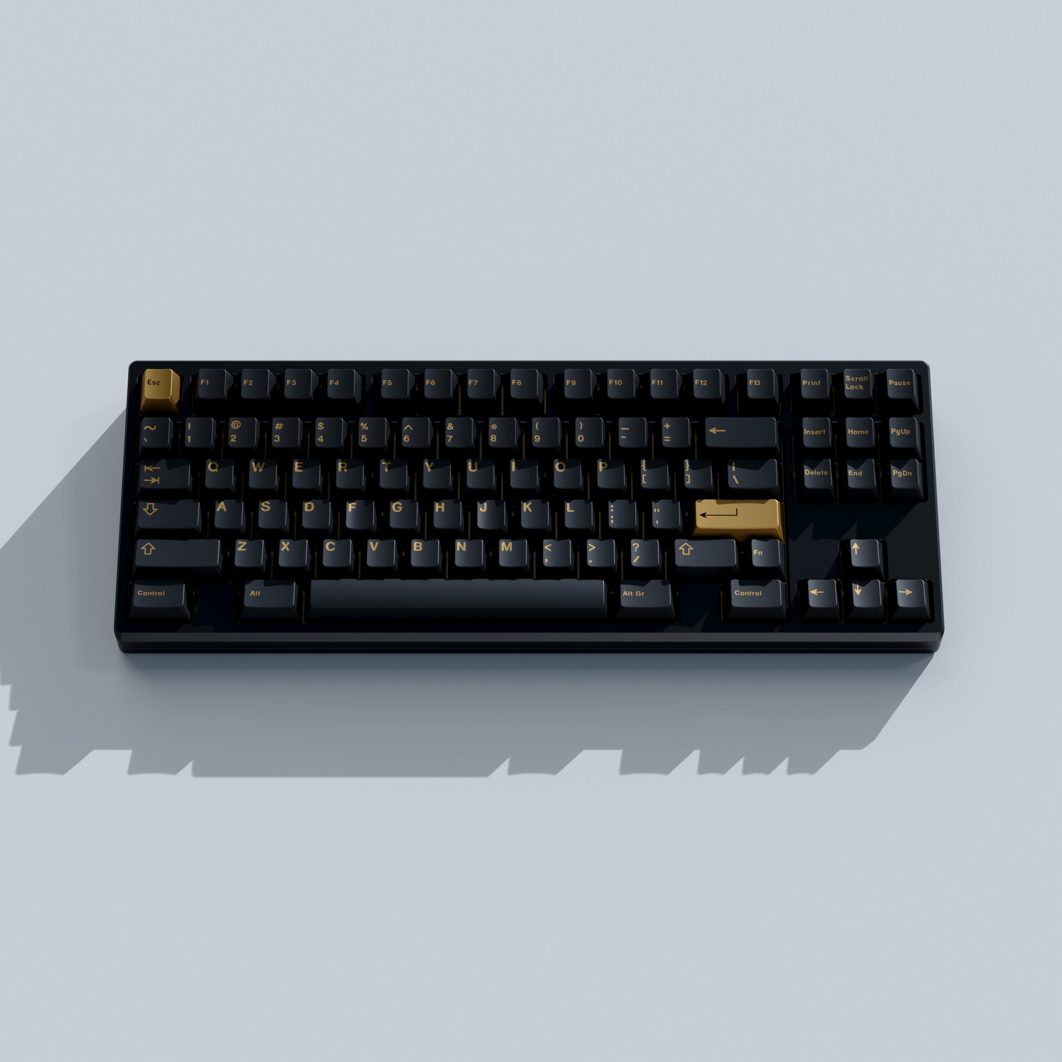 GMK CYL Black and Gold Keycaps