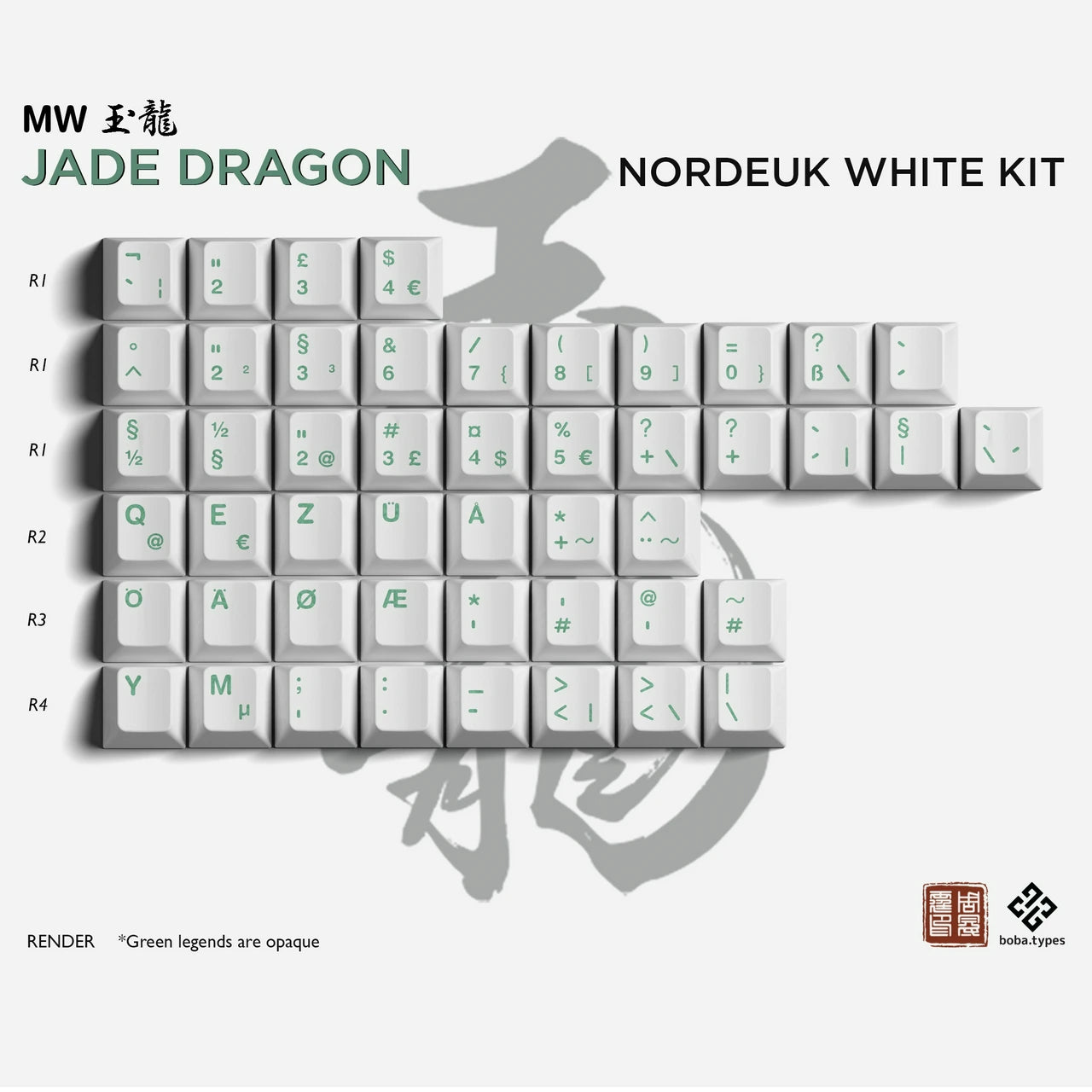 MW Jade Dragon Keycaps