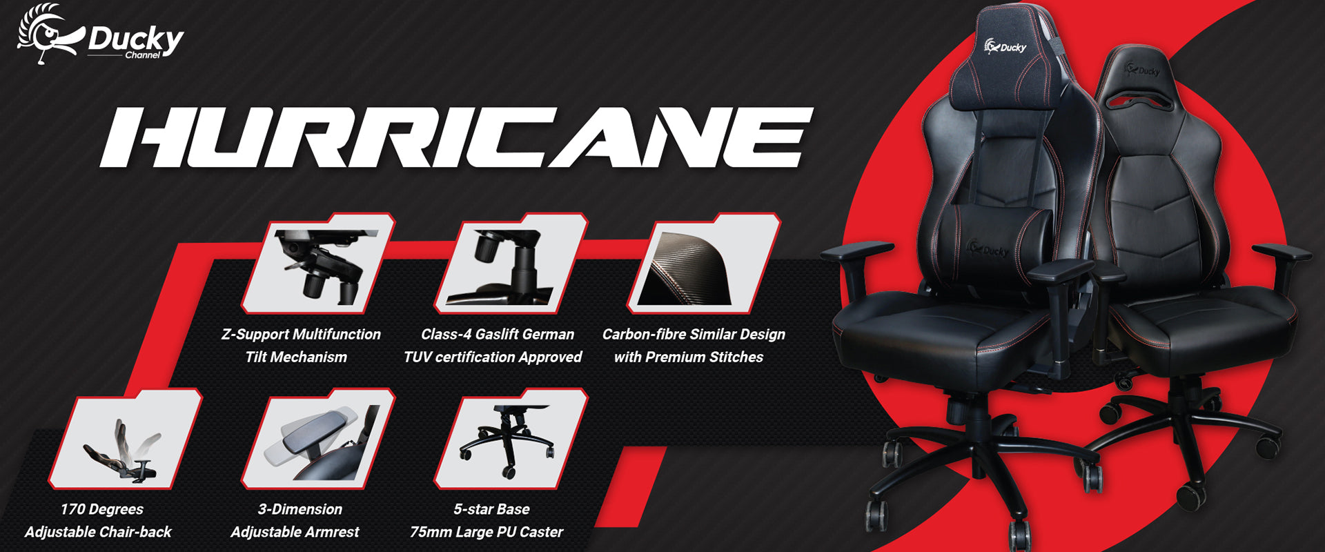 Ducky Hurricane Gaming Char - Deskhero.ca