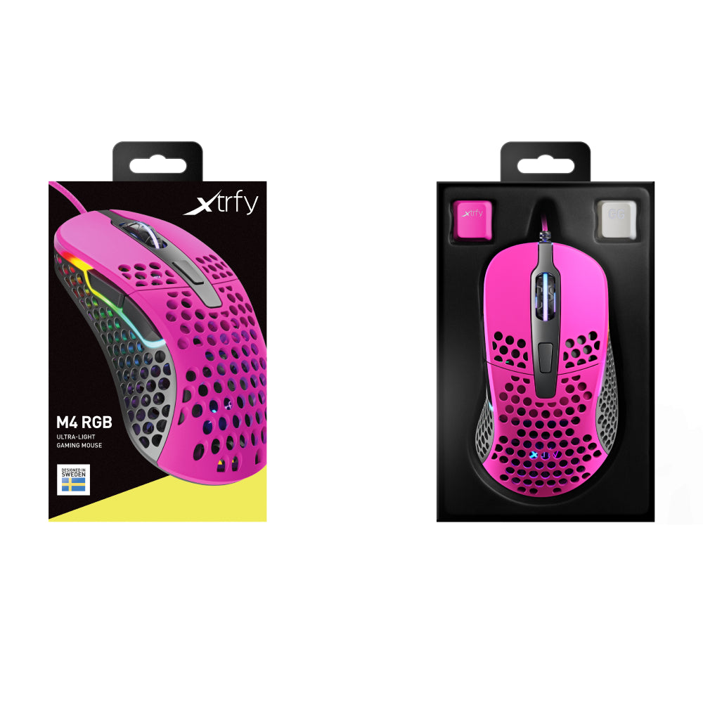 Xtrfy M4 Gaming Mouse (Pink) - Deskhero.ca