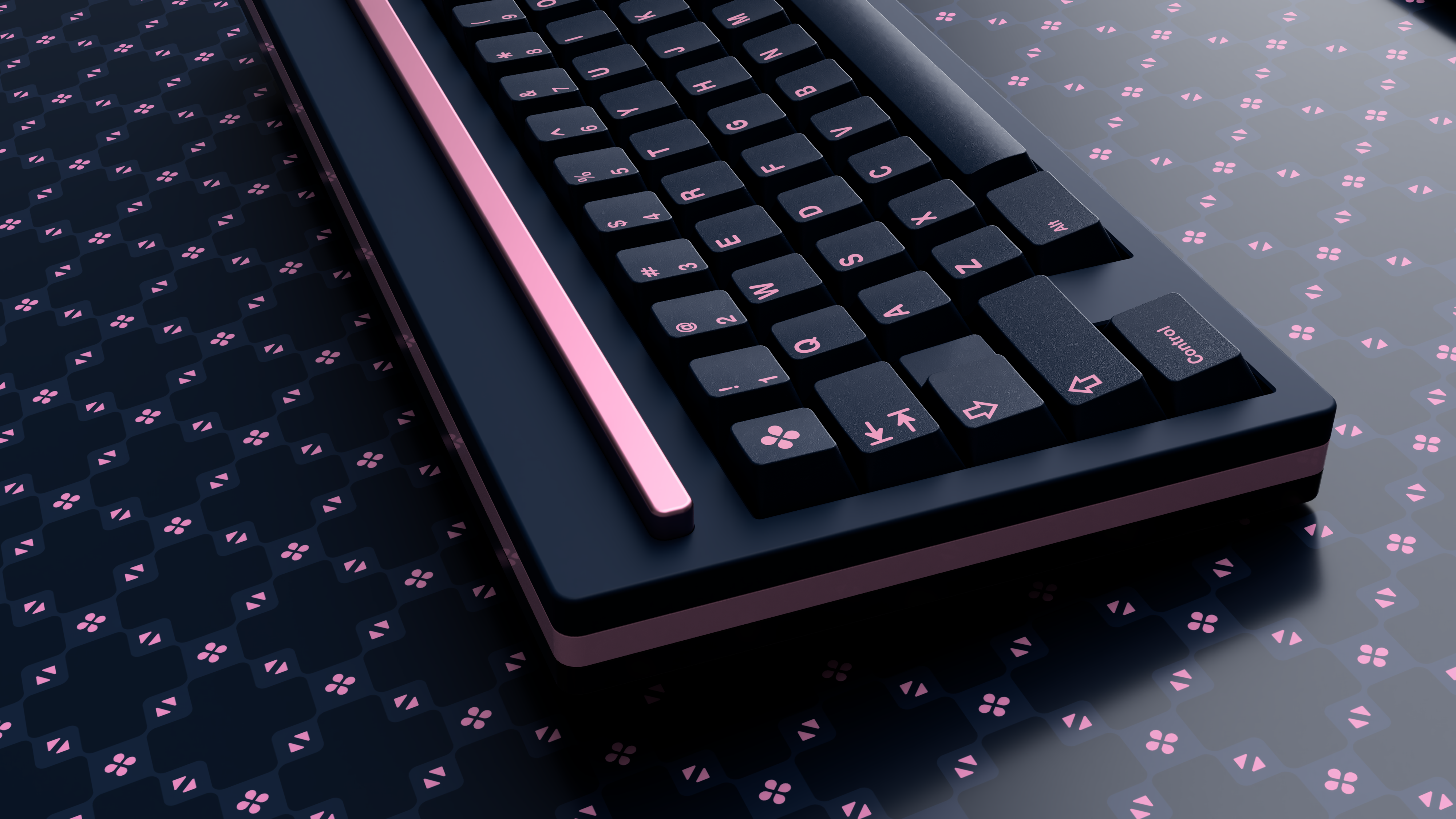 GMK Pink on Navy Keycaps