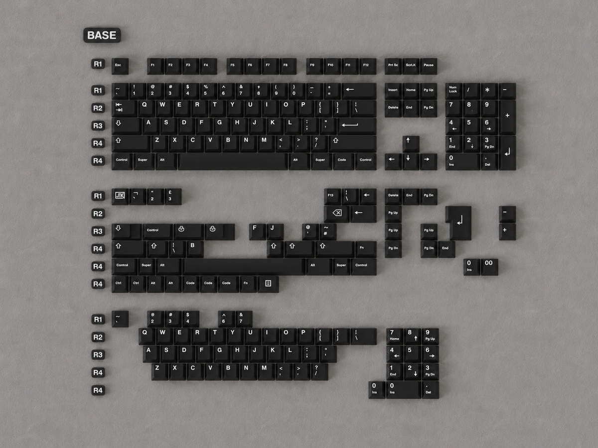 JTK White on Black Keycaps