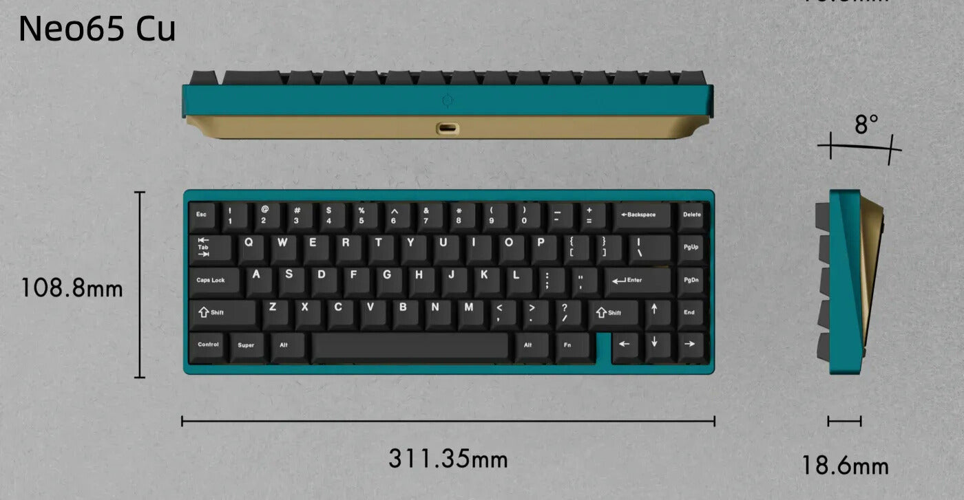 Neo65 Cu Keyboard - Copper Bottom