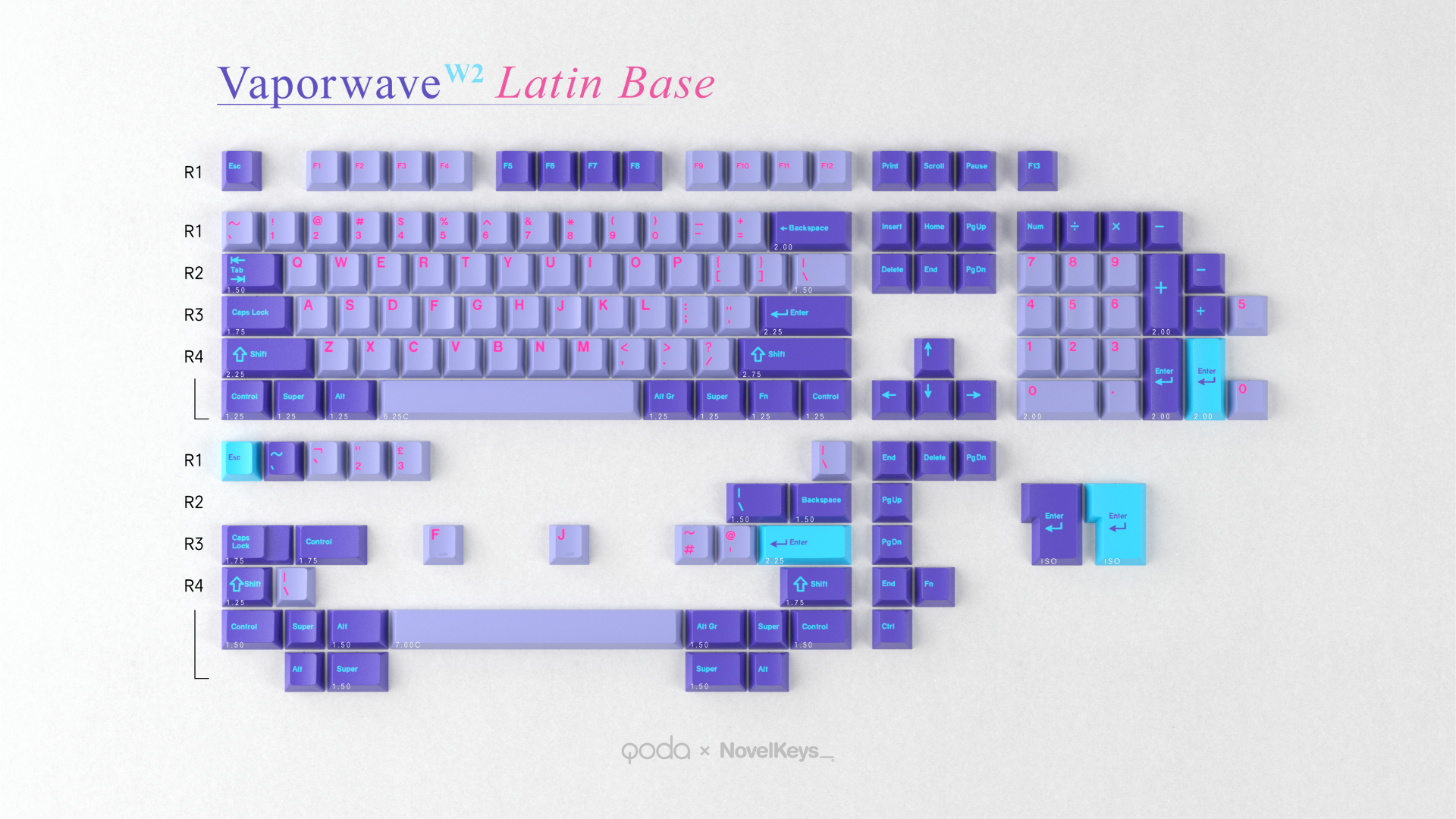 CYL Vaporwave W2 Keycaps