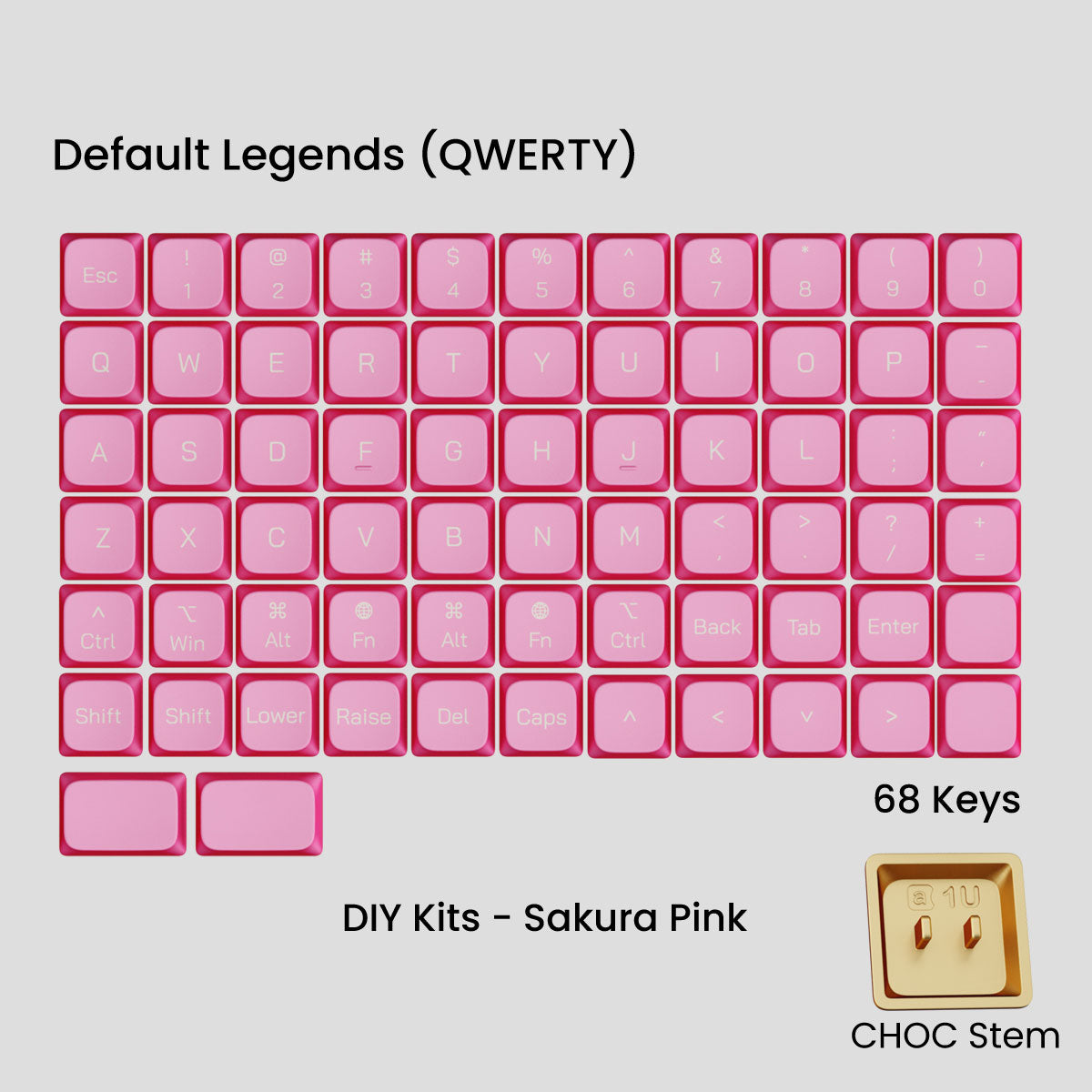 Awekeys Air Low Profile Metal Keycaps - Choc Stem