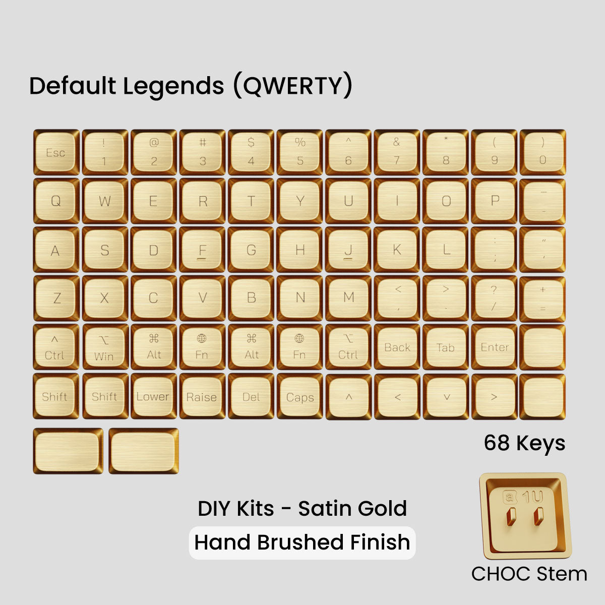 Awekeys Air Low Profile Metal Keycaps - Choc Stem