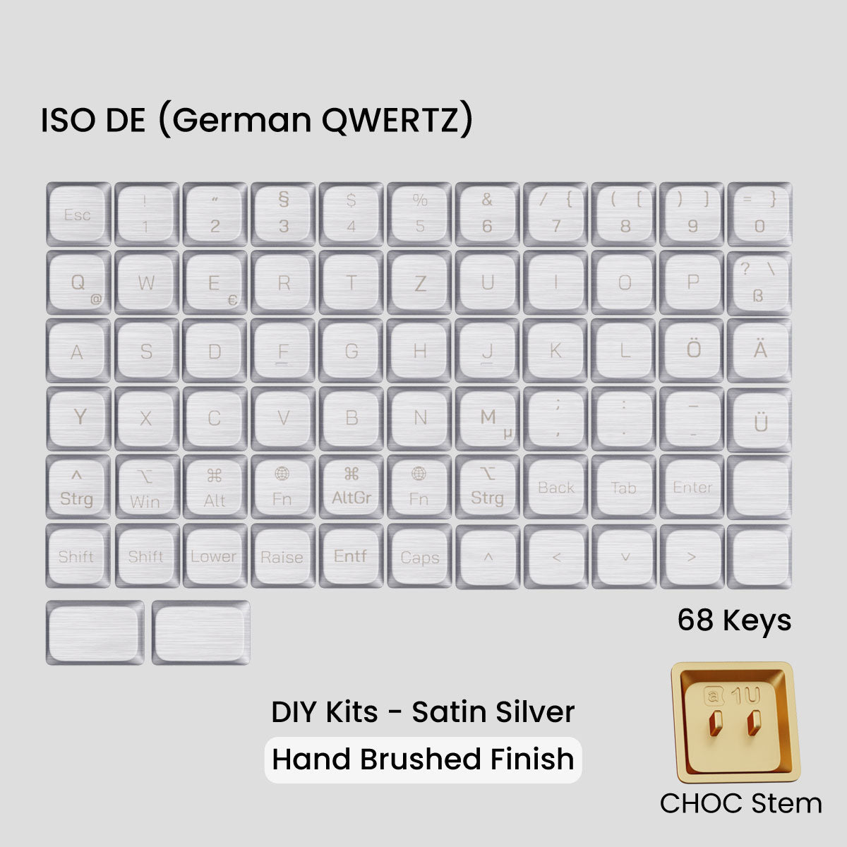 Awekeys Air Low Profile Metal Keycaps - Choc Stem