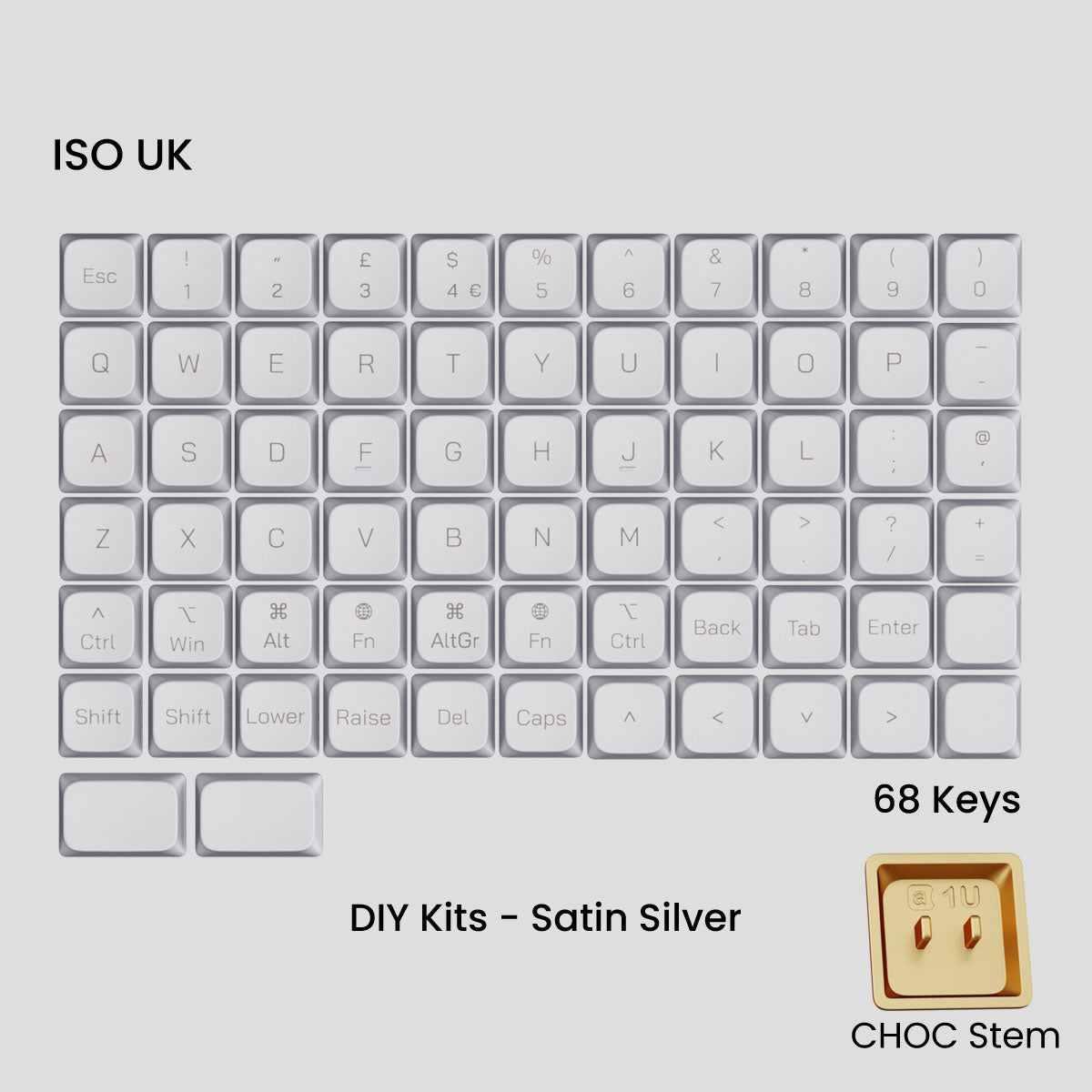 Awekeys Air Low Profile Metal Keycaps - Choc Stem