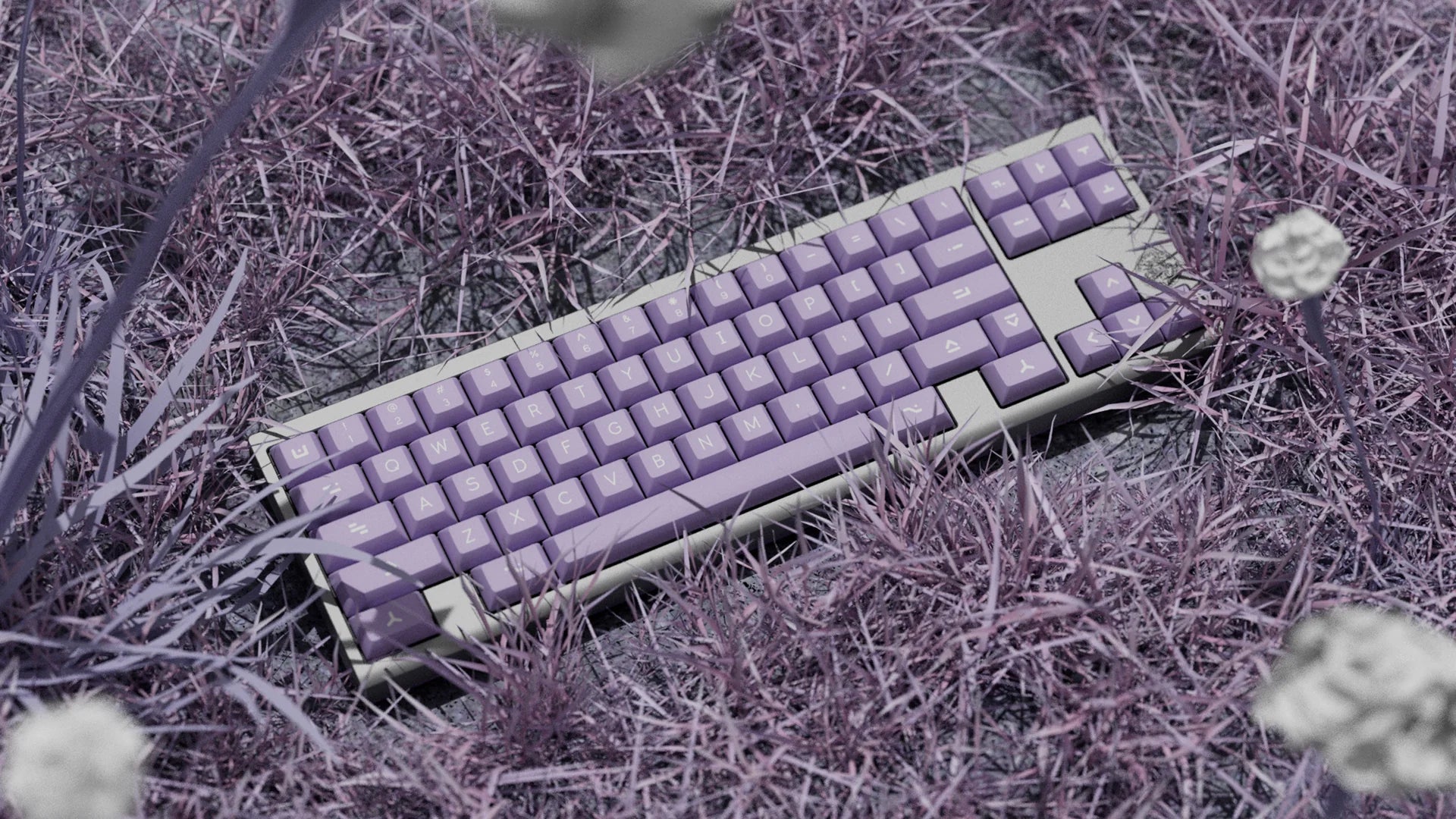 DSA White on Lilac Keycaps