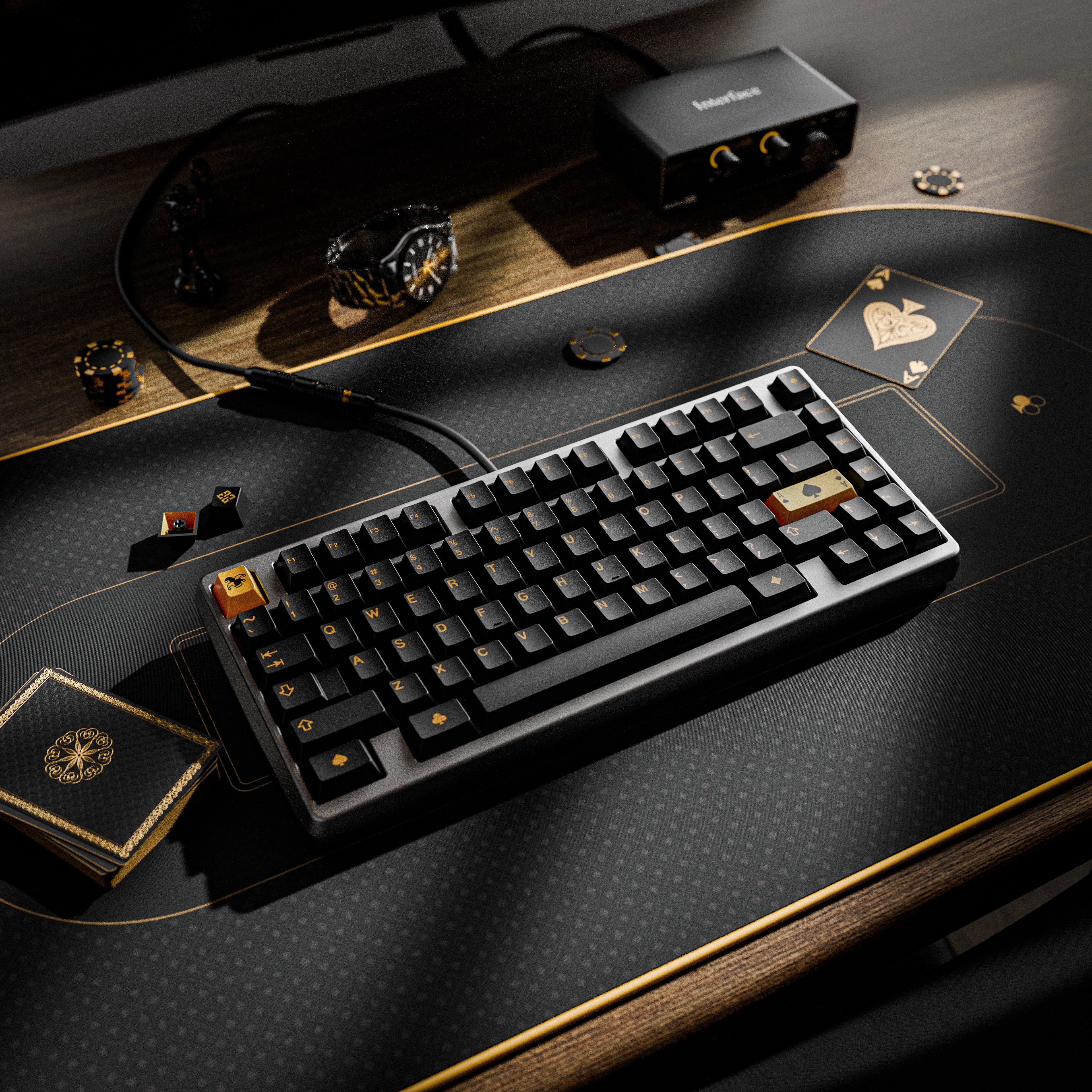 GMK CYL Black and Gold Keycaps
