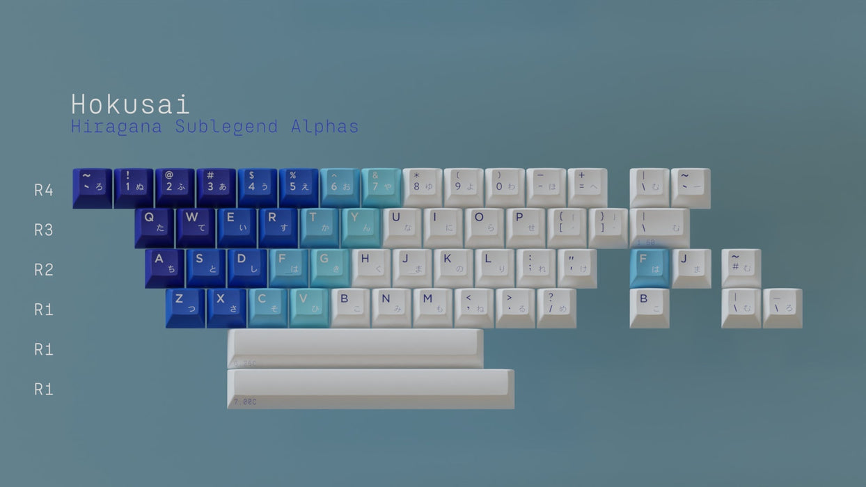 Japanese Wave Keycaps | Blue Keycaps
