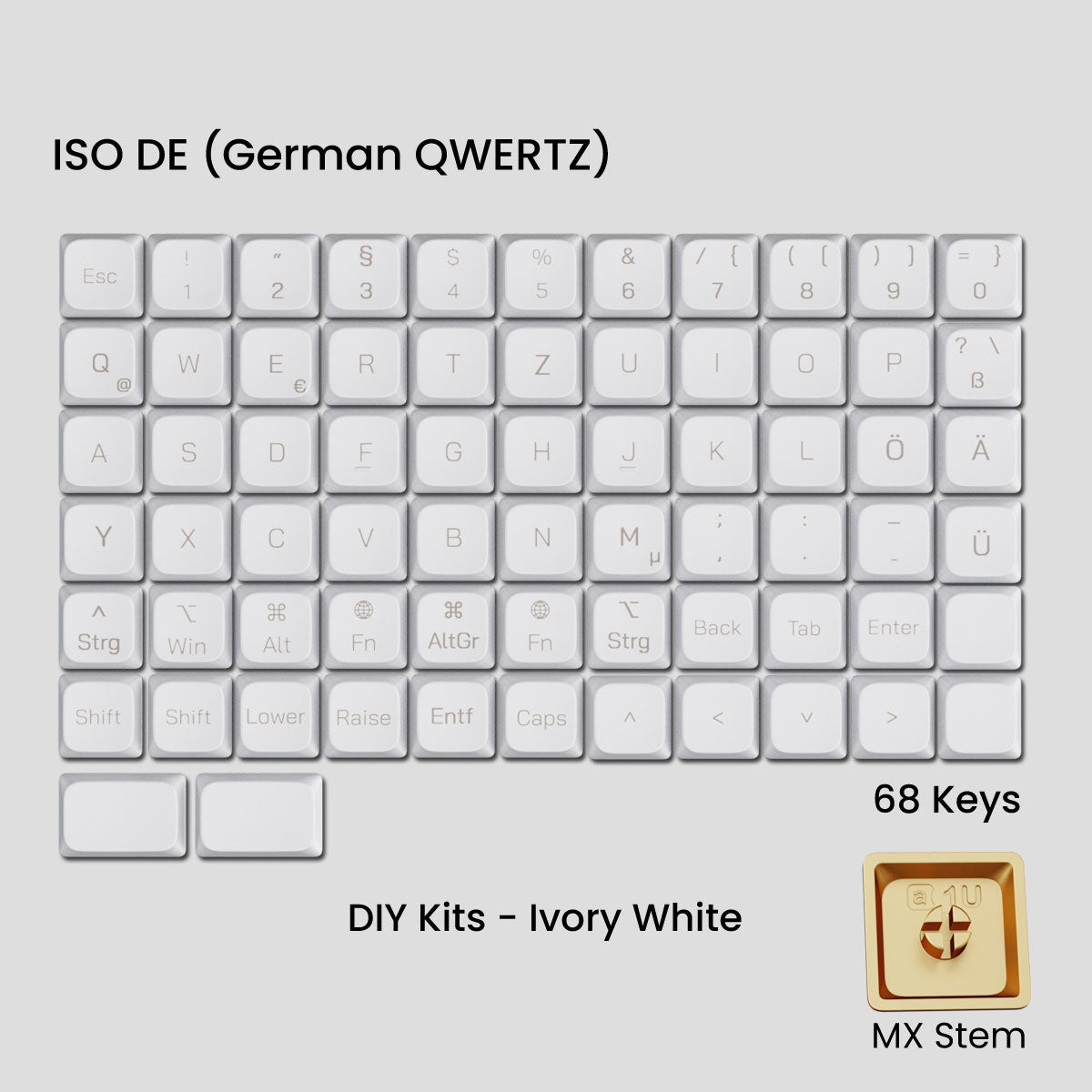 Awekeys Air Low Profile Metal Keycaps - Cherry MX