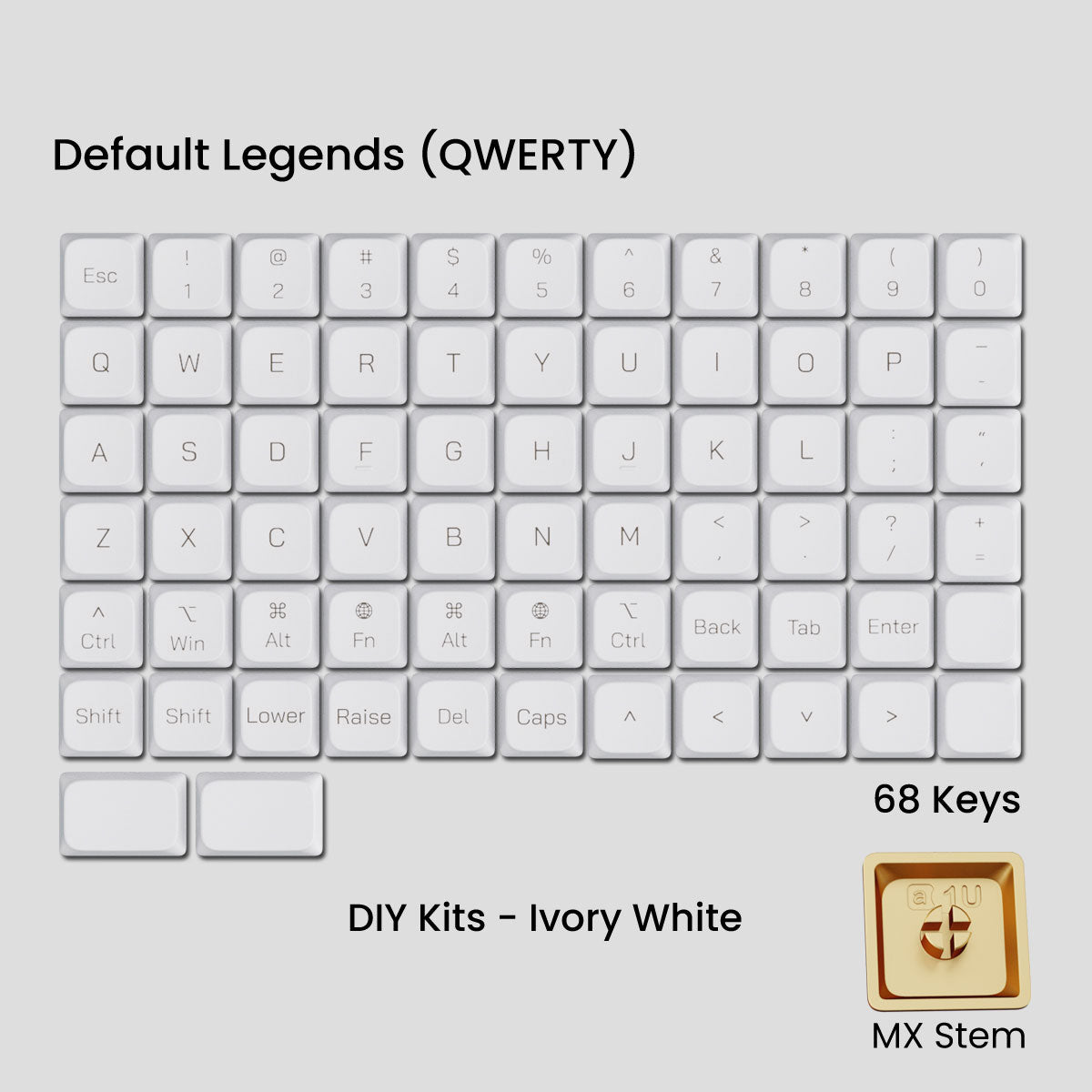 Awekeys Air Low Profile Metal Keycaps - Cherry MX
