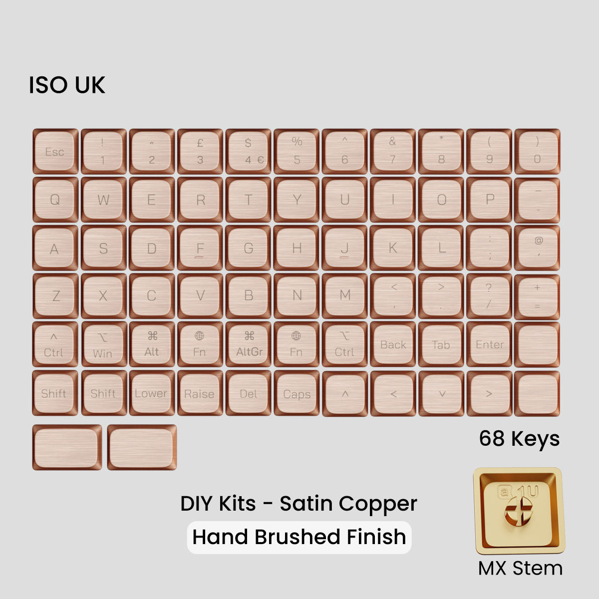 Awekeys Air Low Profile Metal Keycaps - Cherry MX
