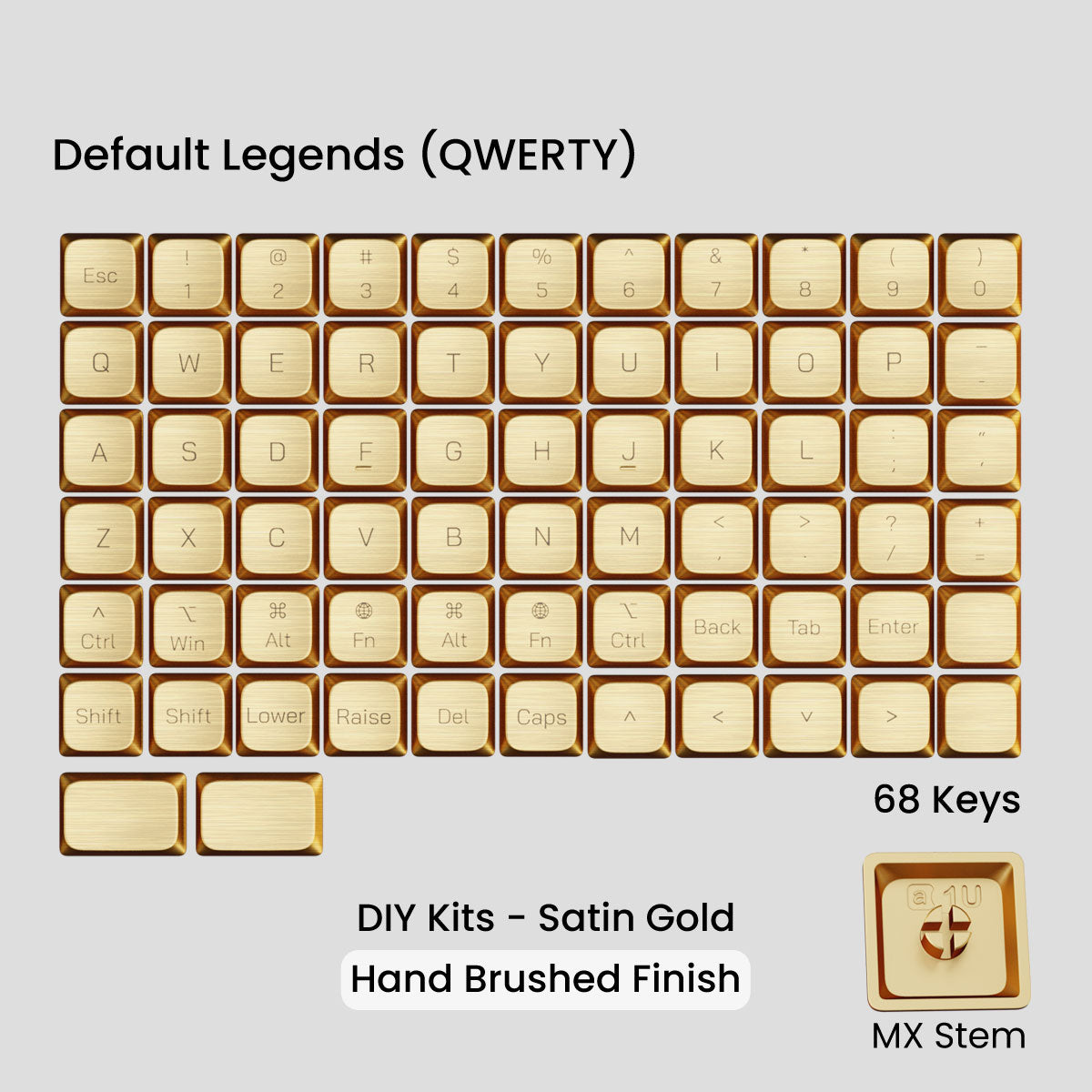Awekeys Air Low Profile Metal Keycaps - Cherry MX