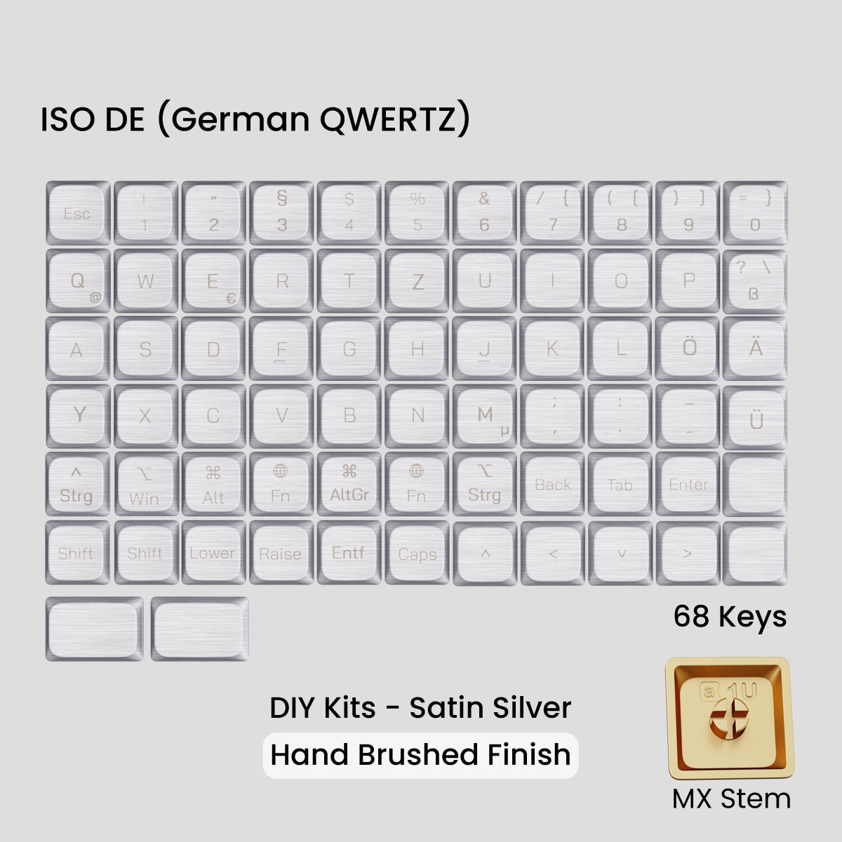 Awekeys Air Low Profile Metal Keycaps - Cherry MX