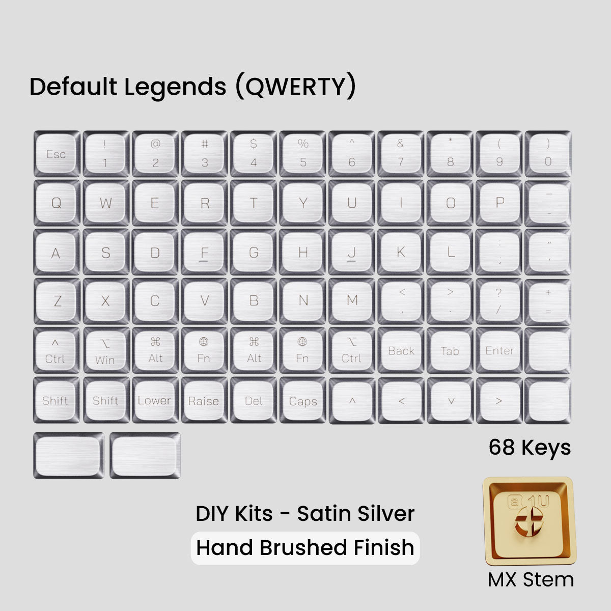 Awekeys Air Low Profile Metal Keycaps - Cherry MX