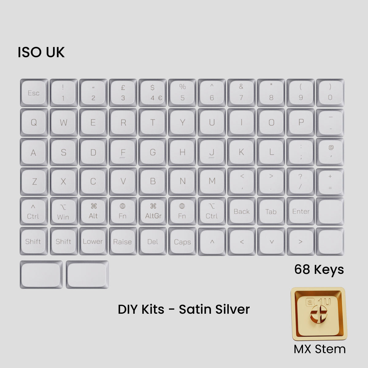 Awekeys Air Low Profile Metal Keycaps - Cherry MX