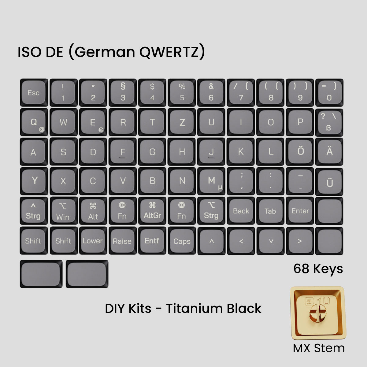 Awekeys Air Low Profile Metal Keycaps - Cherry MX