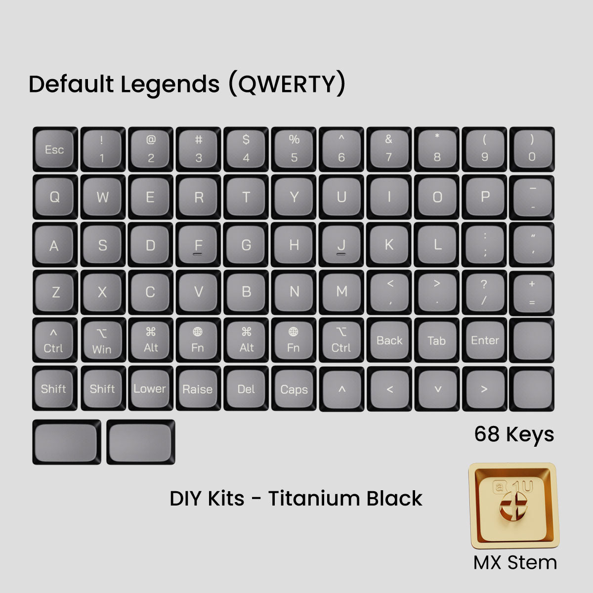 Awekeys Air Low Profile Metal Keycaps - Cherry MX