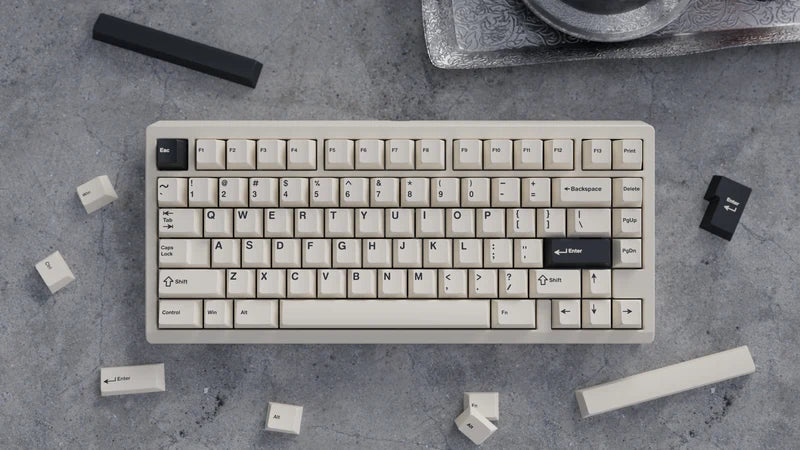 WS PBT Creamy Charcoal Keycaps
