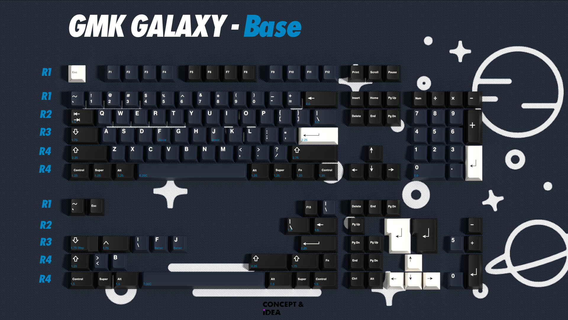 GMK CYL Galaxy Keycaps