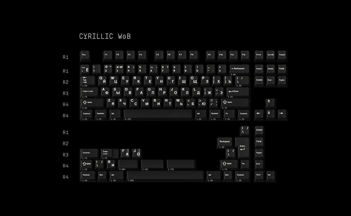 GMK Cyrillic Beige & WoB Keycaps