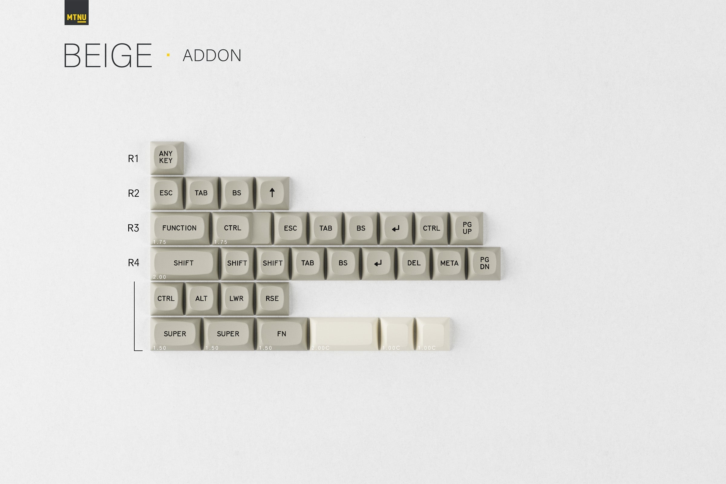 GMK MTNU Beige Keycaps