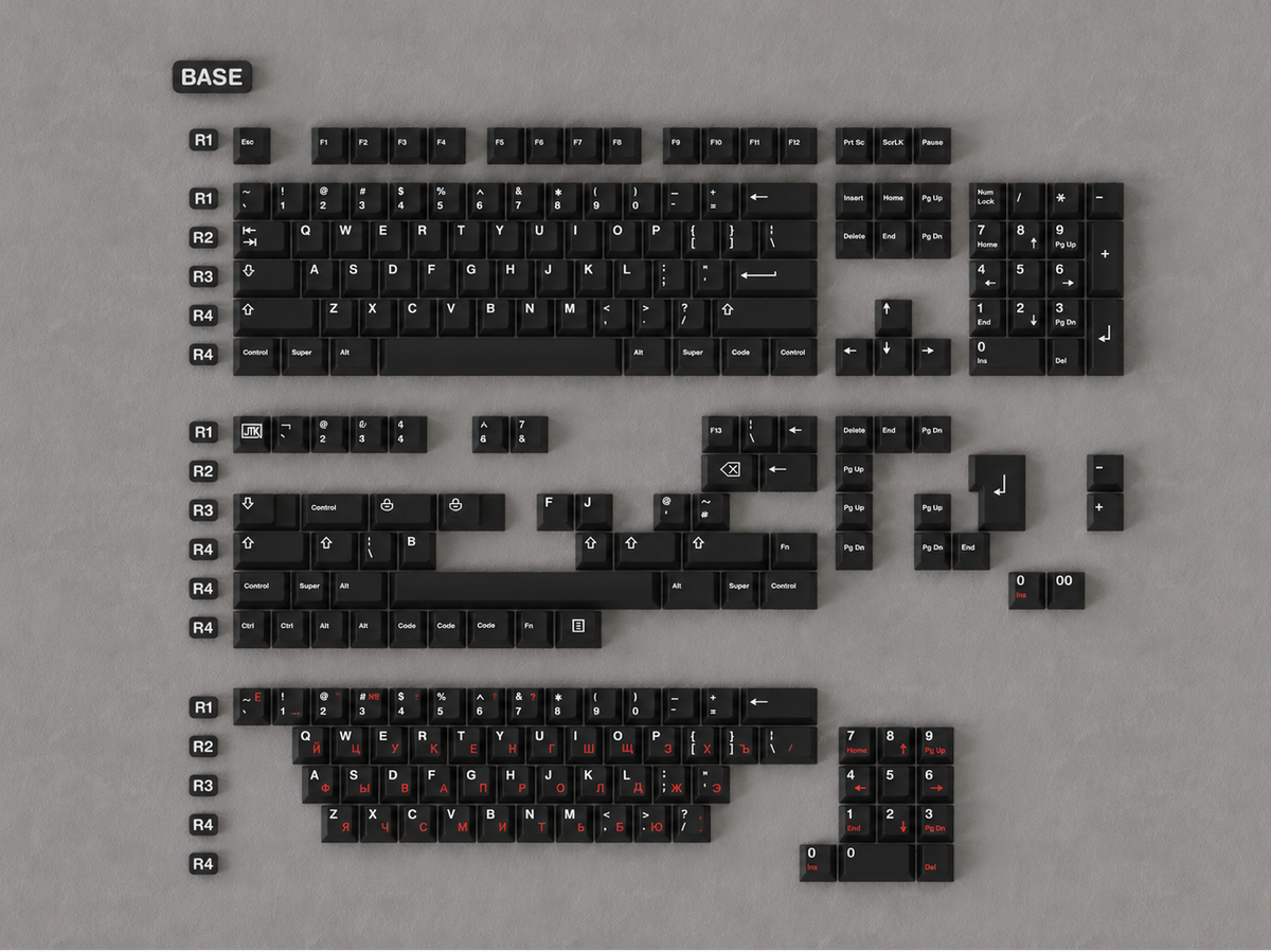 JTK White on Black Keycaps