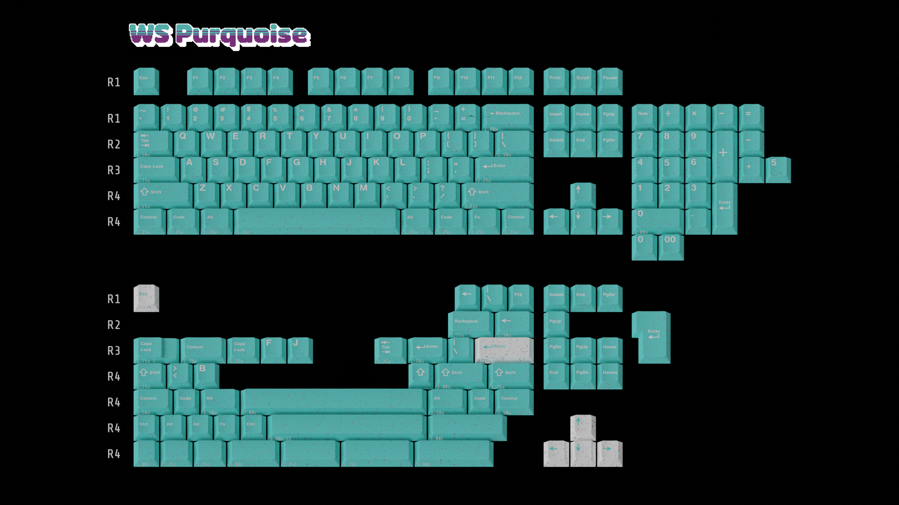 WS Porquoise Keycaps