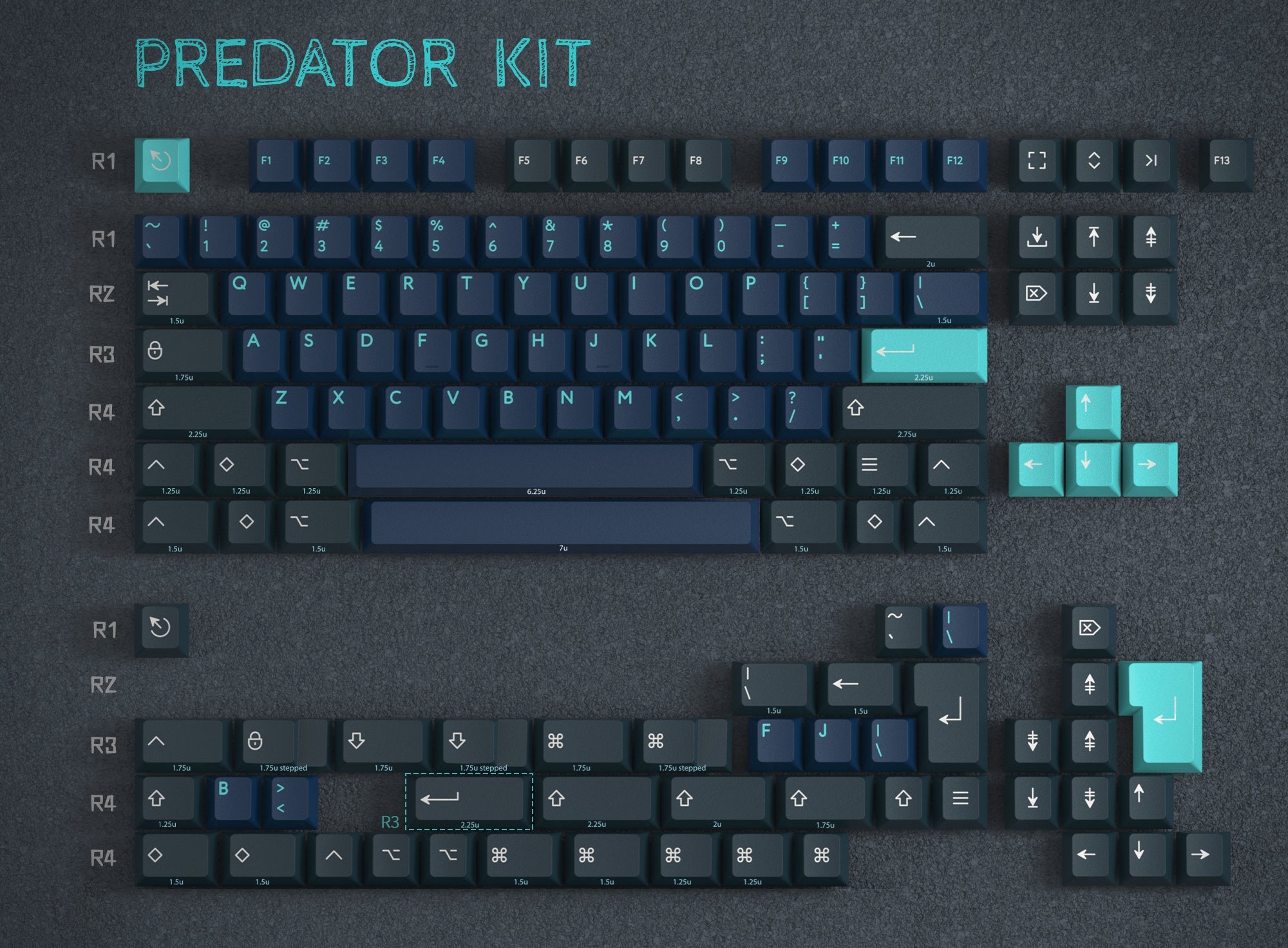 PBTFans Deep Sea Predator Keycaps