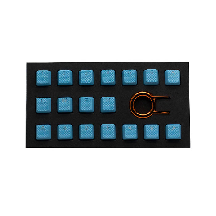 Rubber Keycap Set (18) - Neon Blue