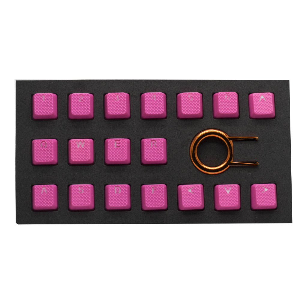 Rubber Keycap Set (18) - Neon Pink