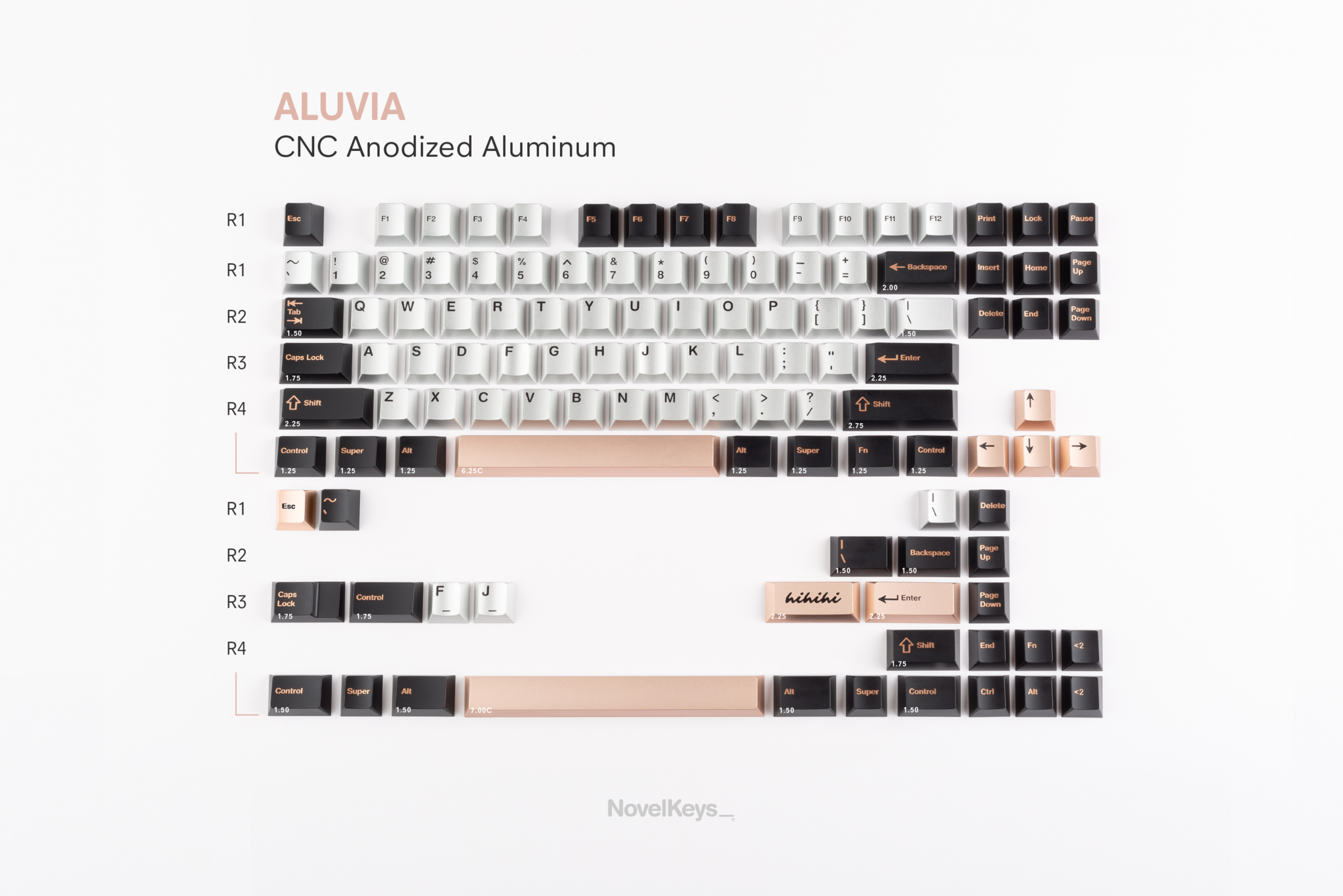 Aluvia Aluminum Keycaps