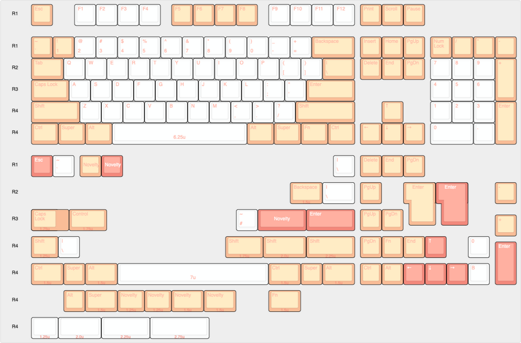 NicePBT Peaches n Cream Lite Keycaps